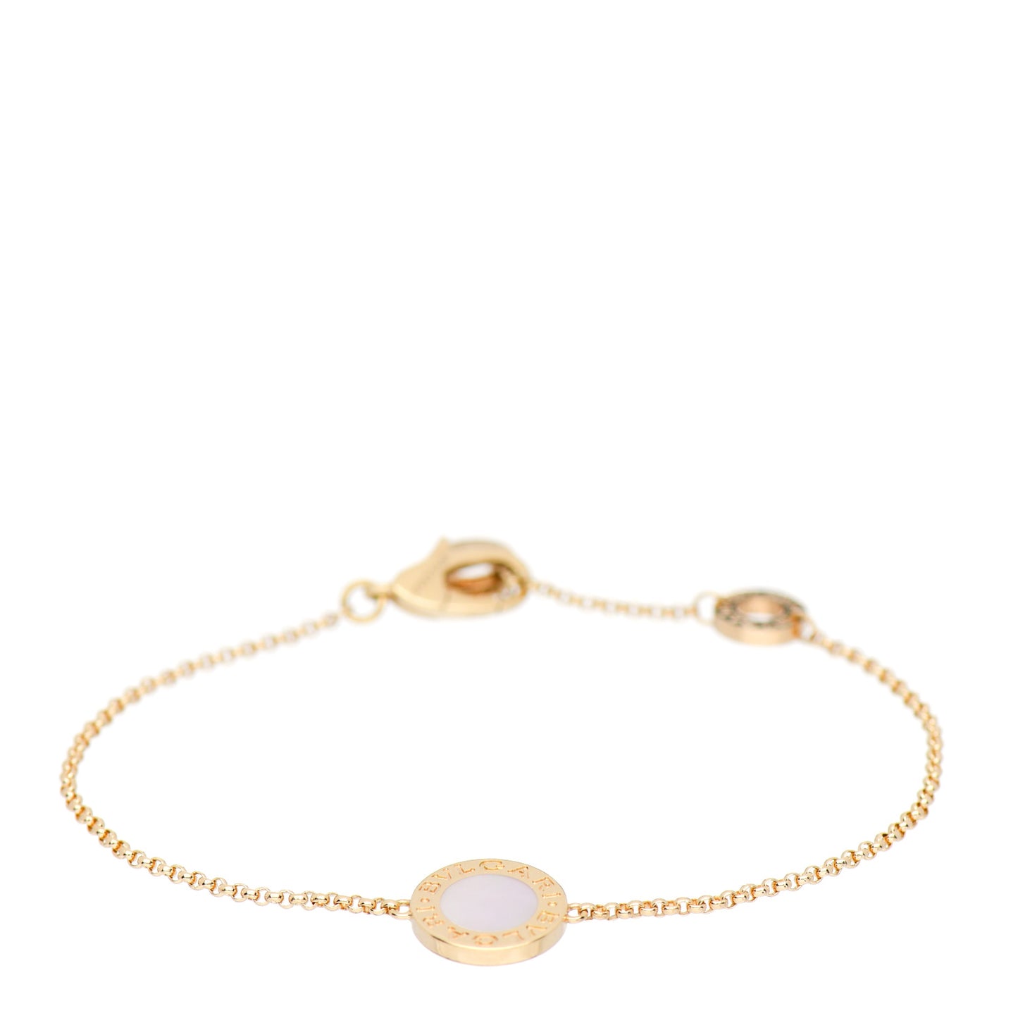 18K Yellow Gold Mother of Pearl BVLGARI BVLGARI Chain Bracelet XXS