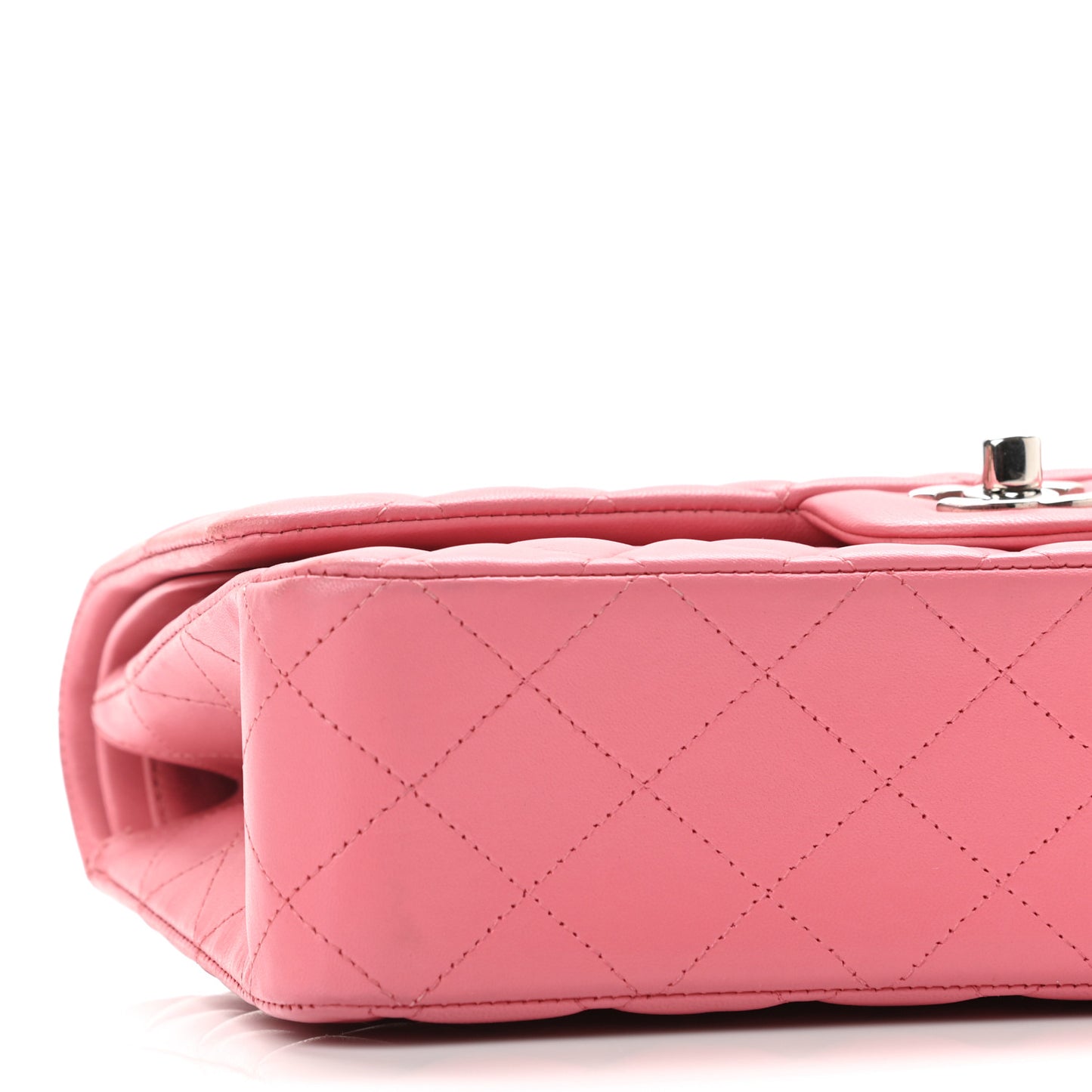 Lambskin Quilted Medium Double Flap Pink