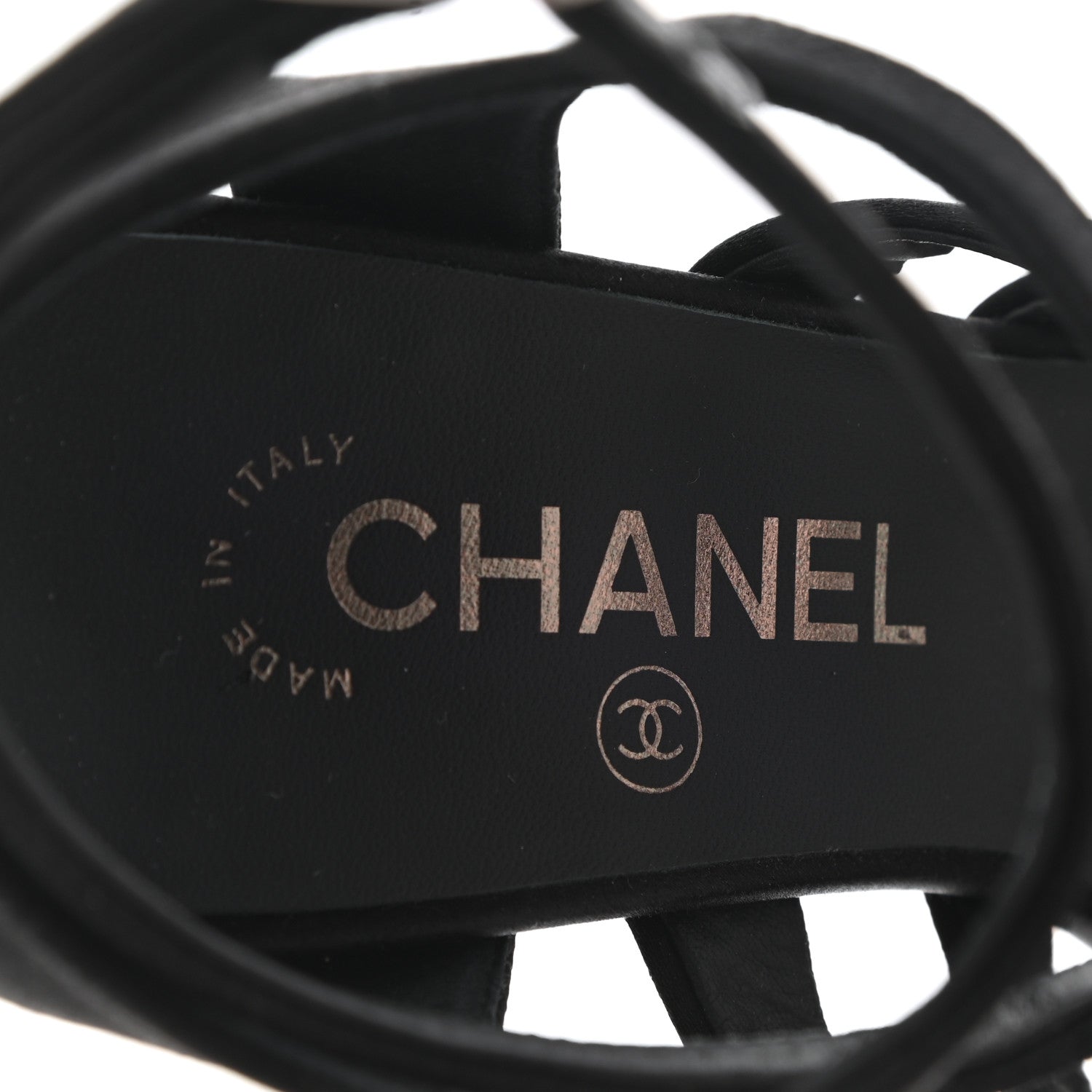Chanel Satin Crystal Snake Sandals 37 Black 7 of 7
