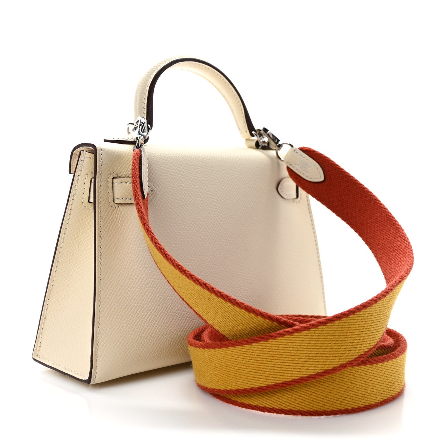 Epsom Mini Kelly Sellier 20 Nata Jaune Ambre Brique