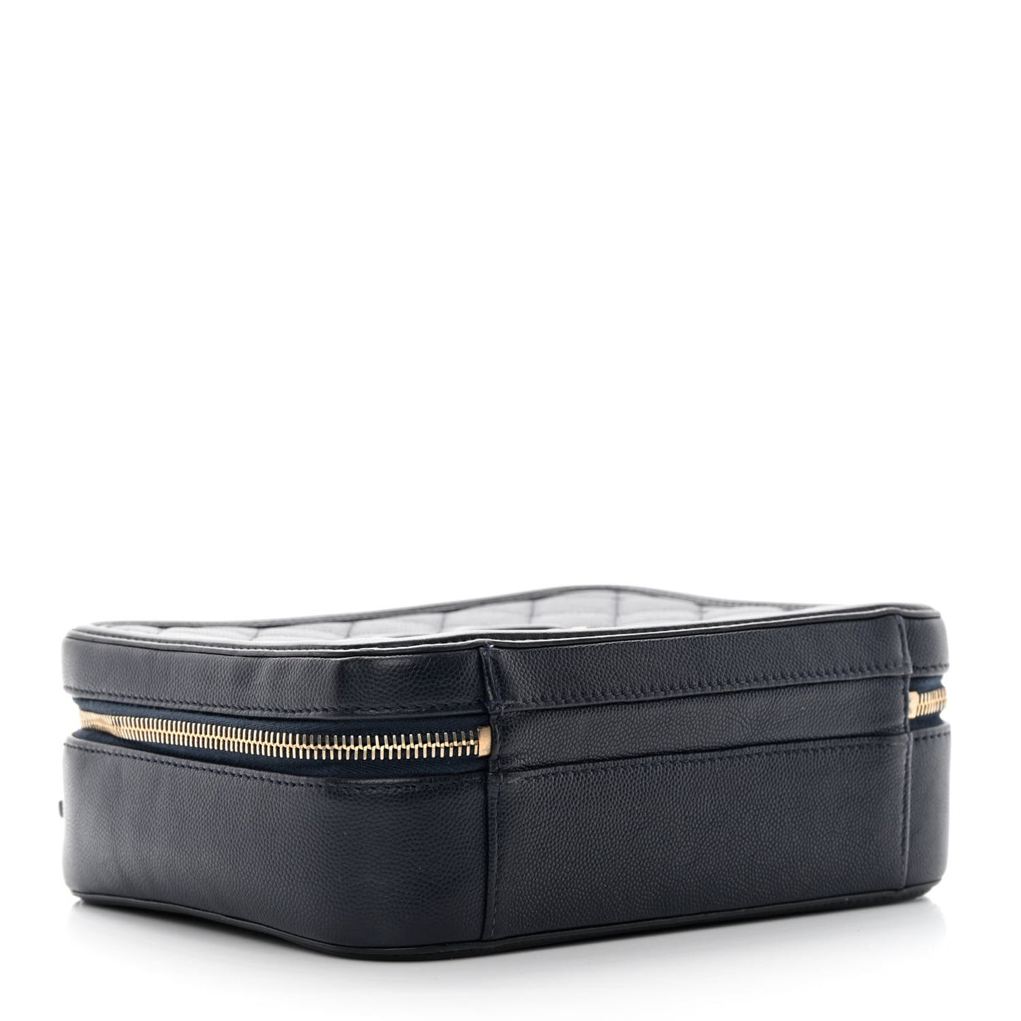 Caviar Quilted Medium CC Filigree Vanity Case Navy