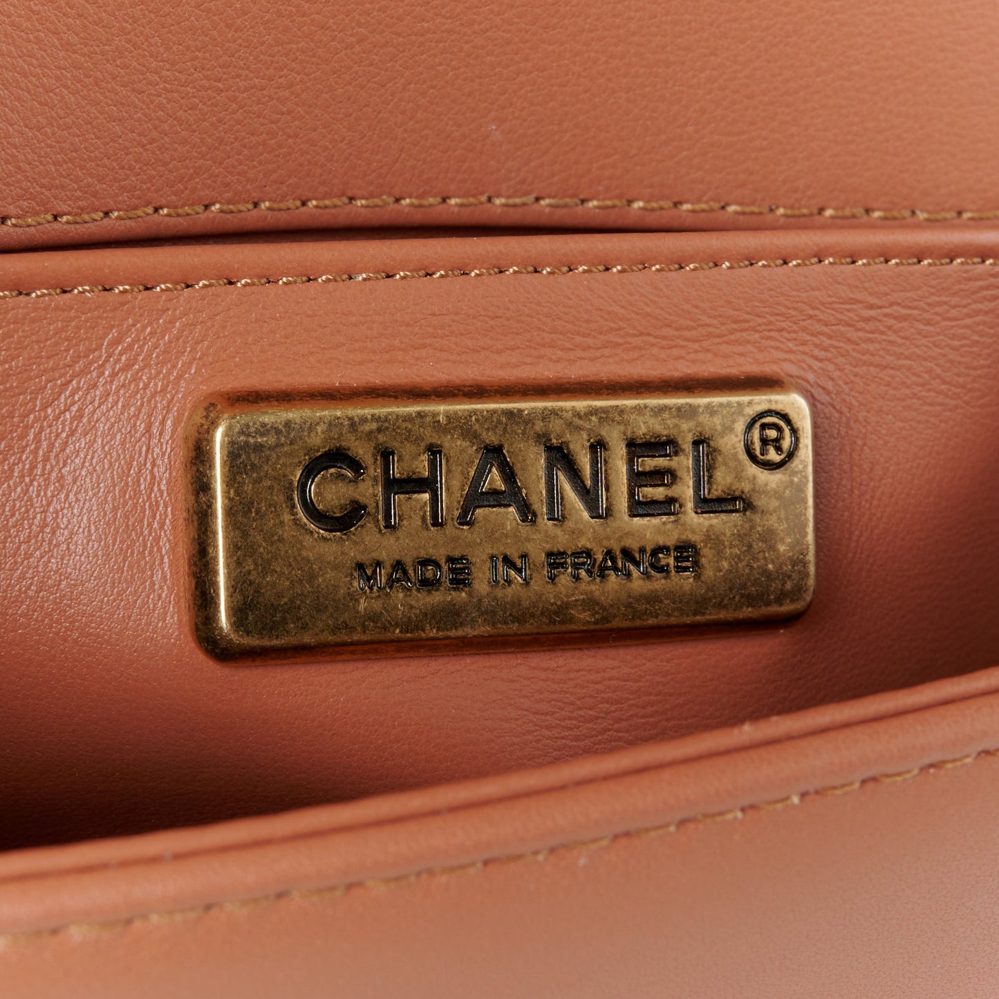 Snakeskin Calfskin Medium Chain Around Top Handle Boy Flap Camel