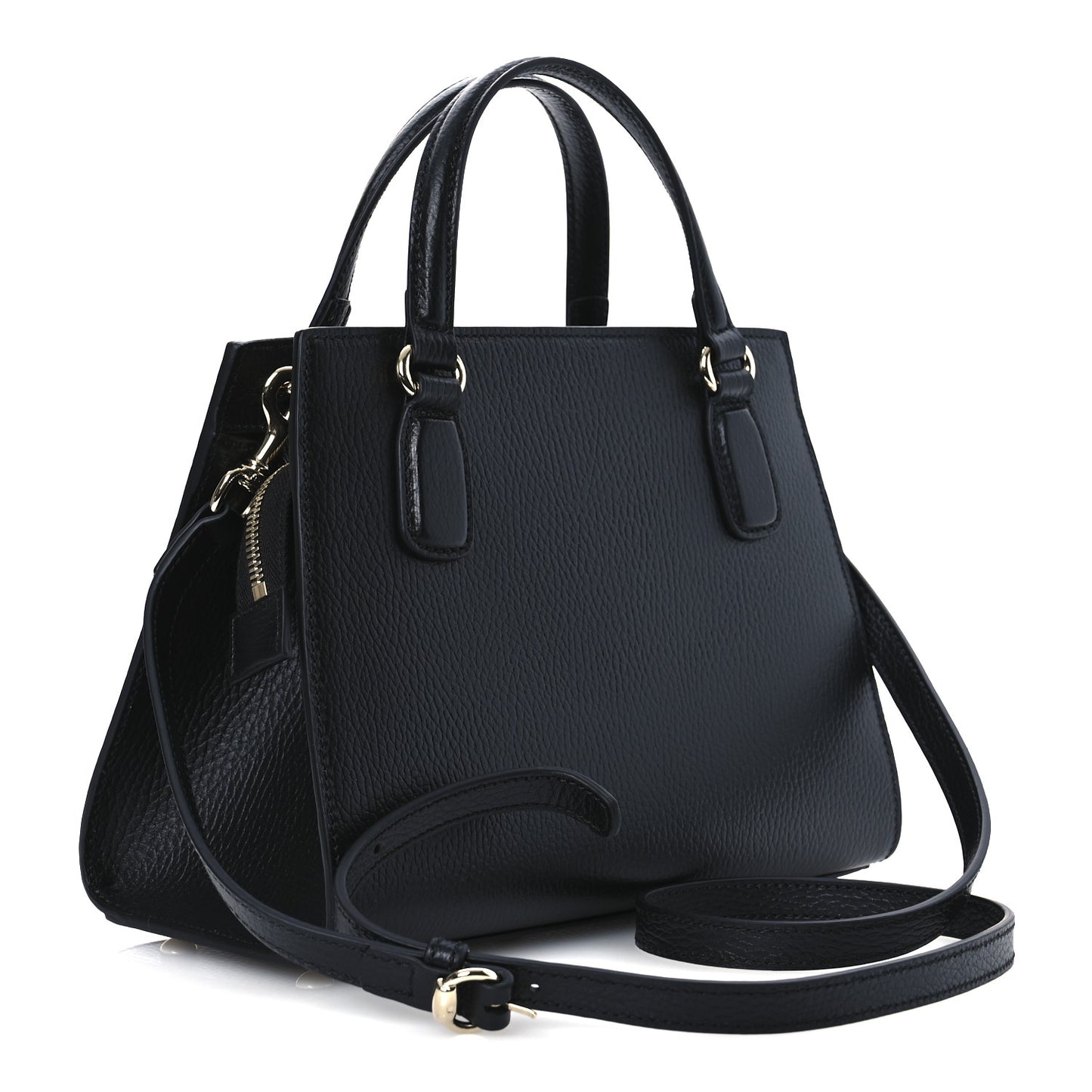 Dollar Calfskin Medium Soho Top Handle Satchel Black