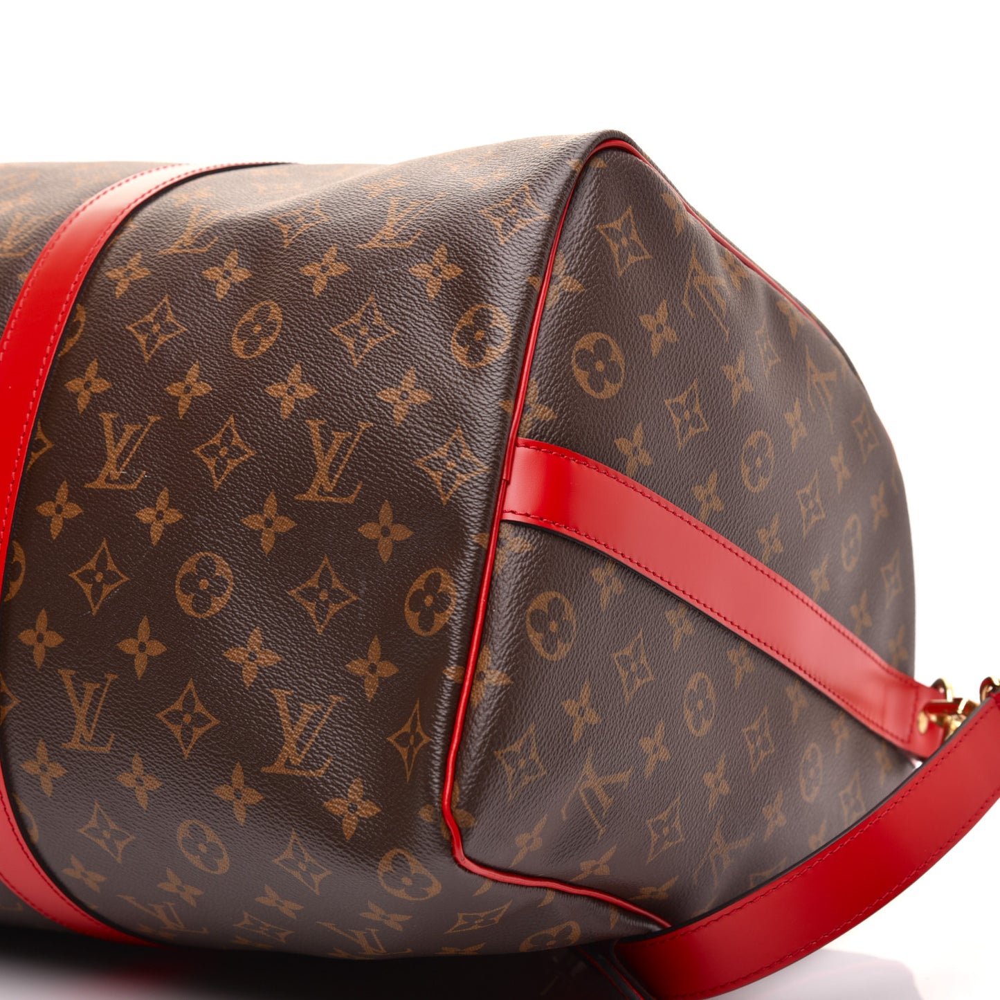 Calfskin Monogram Keepall Bandouliere 50 Coquelicot