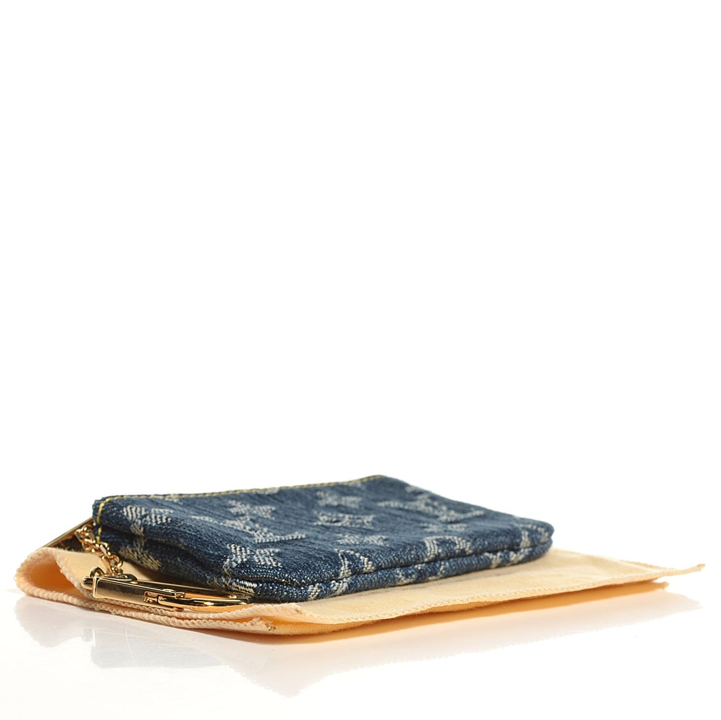 Monogram Denim Key Pouch Blue