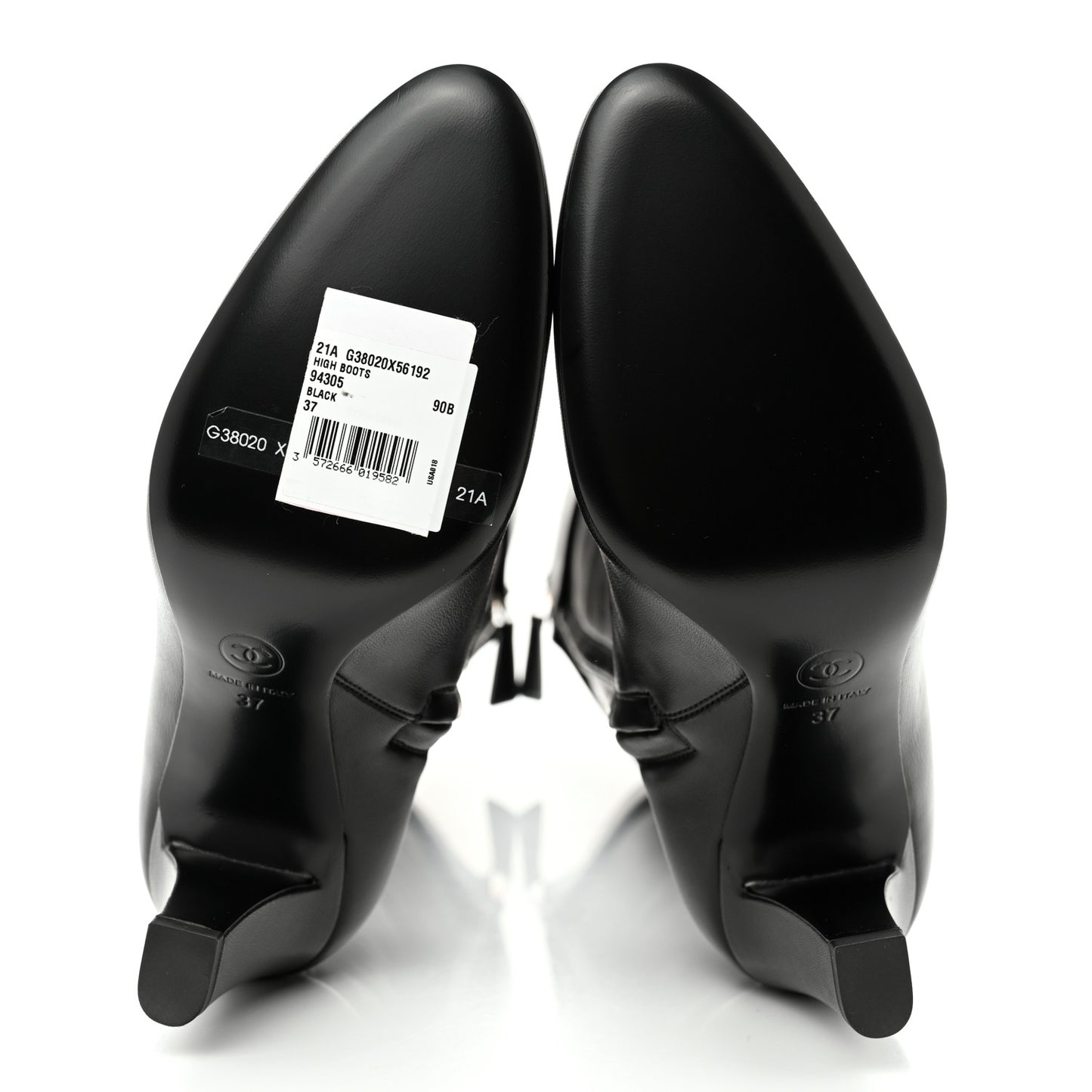 Lambskin High Boots 37 Black