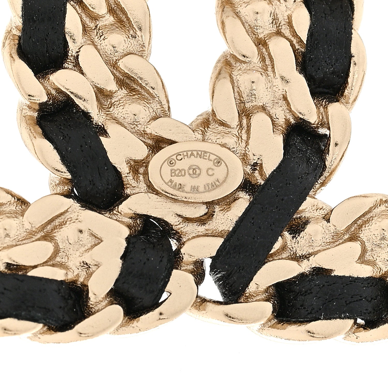 Chanel Lambskin Crystal Vintage Allure CC Chain Brooch Black Gold 3 of 4
