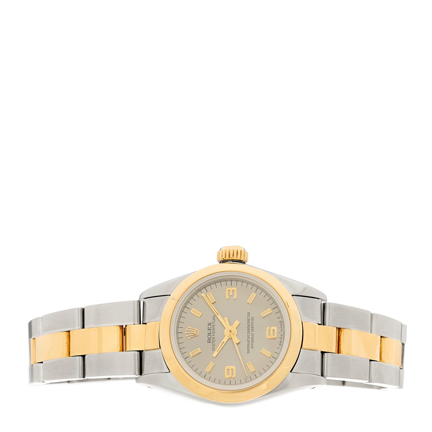Stainless Steel 18K Yellow Gold 26mm Oyster Perpetual Watch Silver 67183