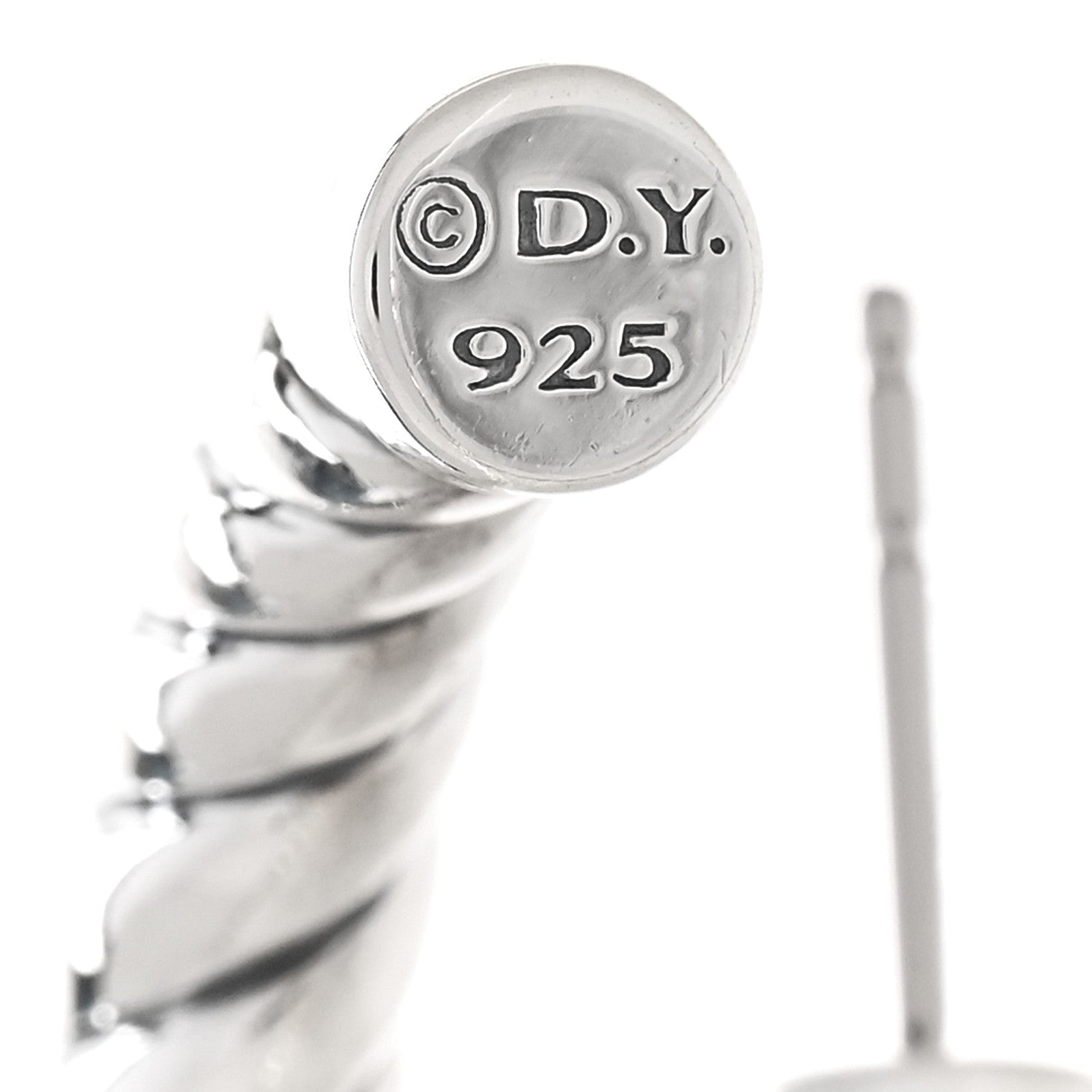 David Yurman Sterling Silver Sculpted Cable Hoop Earrings 4 of 5