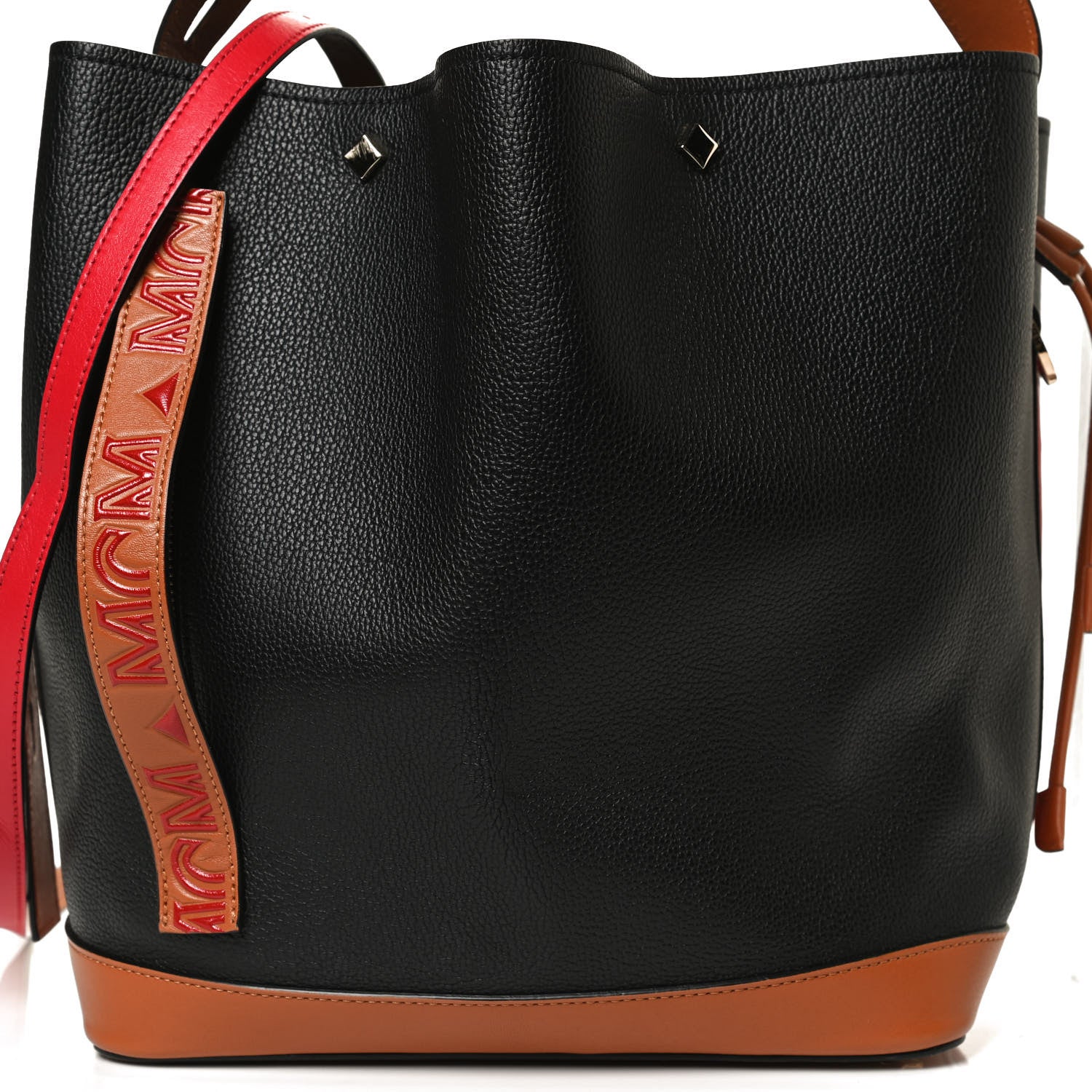 MCM Goatskin Medium Milano Drawstring Bag Black 8 of 12