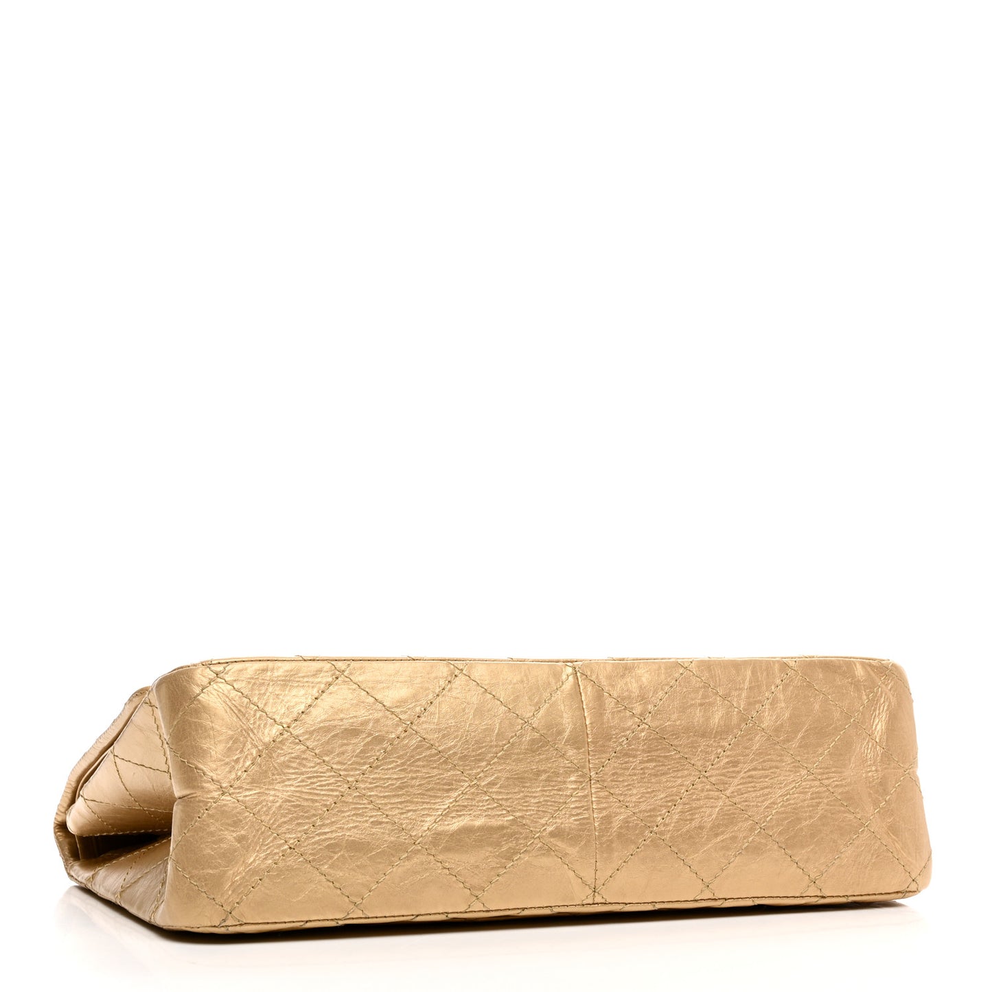 Metallic Aged Calfskin Quilted 2.55 Reissue 227 Flap Pale Gold