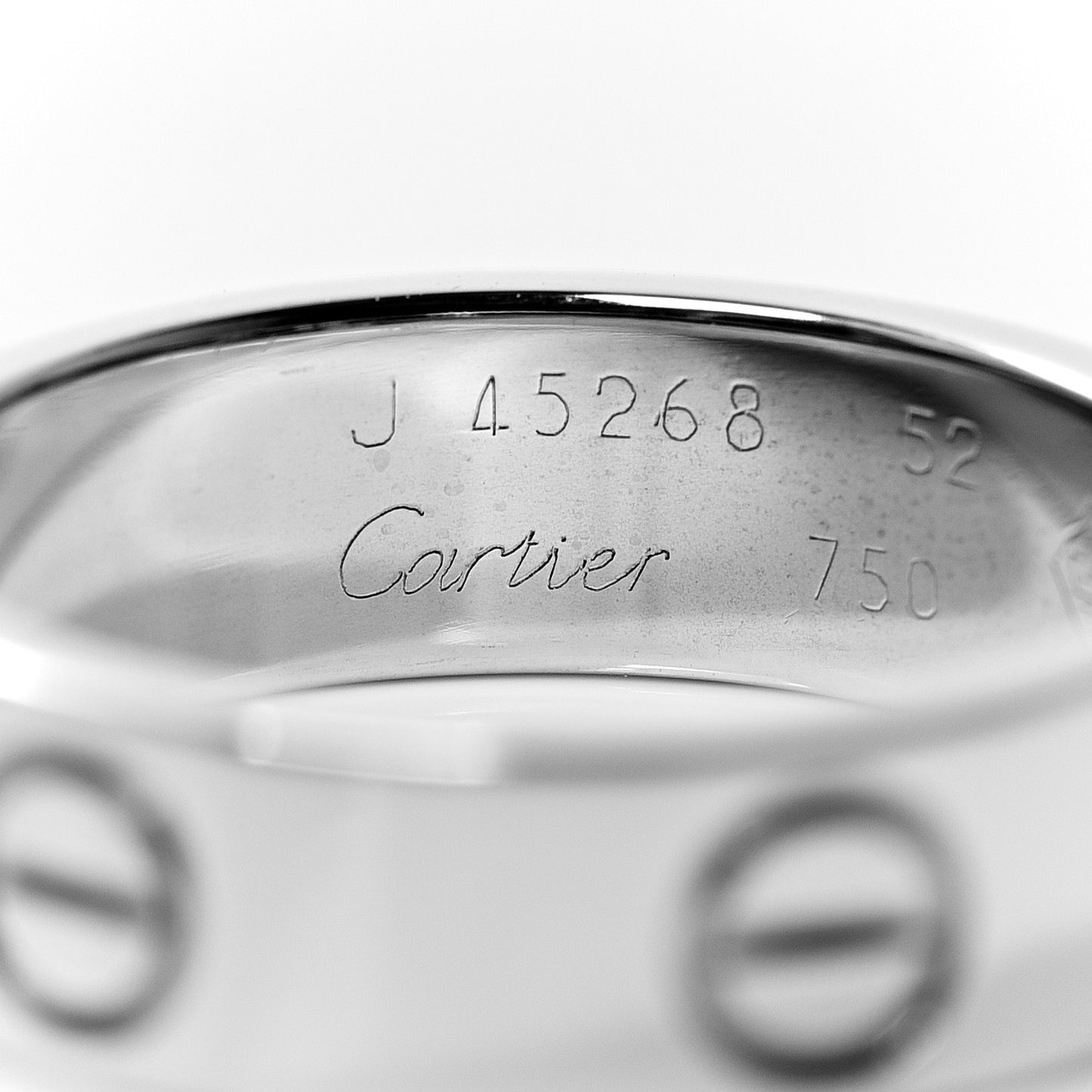 18K White Gold 5.5mm LOVE Ring 52 6