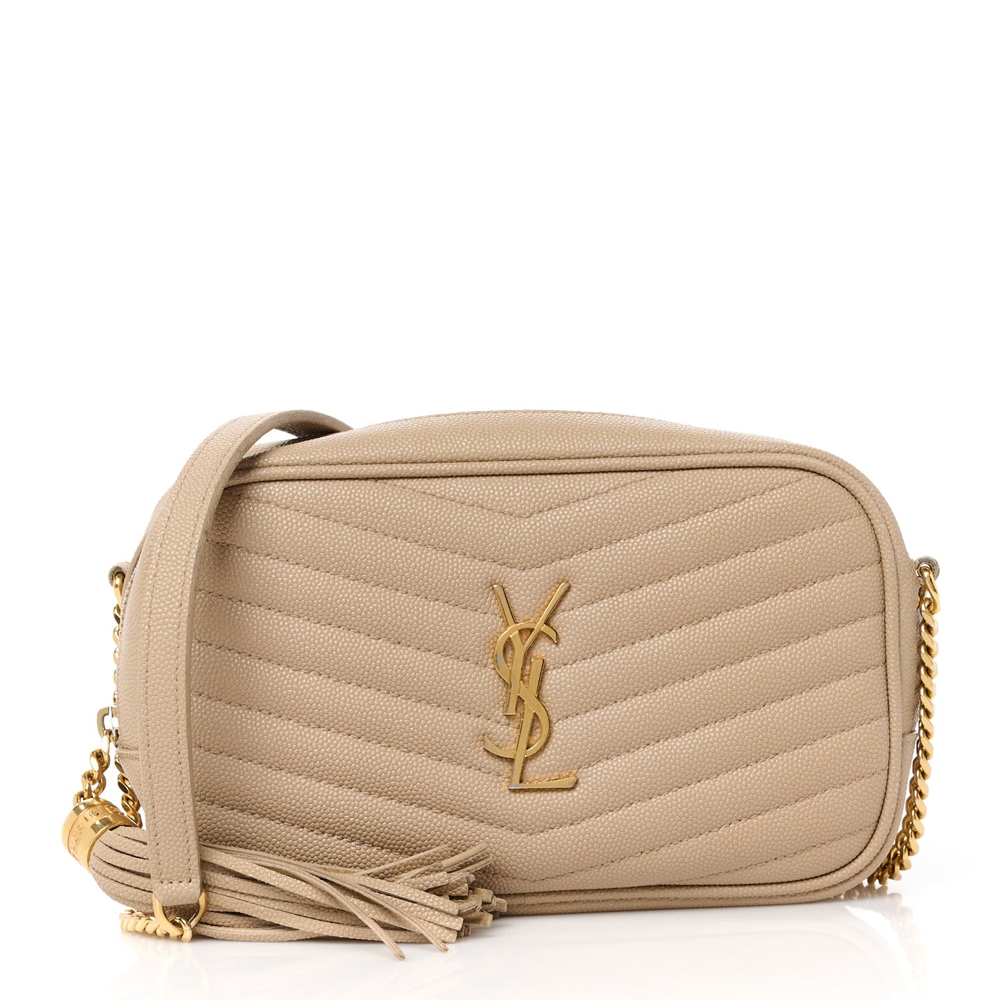 Grain De Poudre Matelasse Monogram Mini Lou Camera Bag Dark Beige
