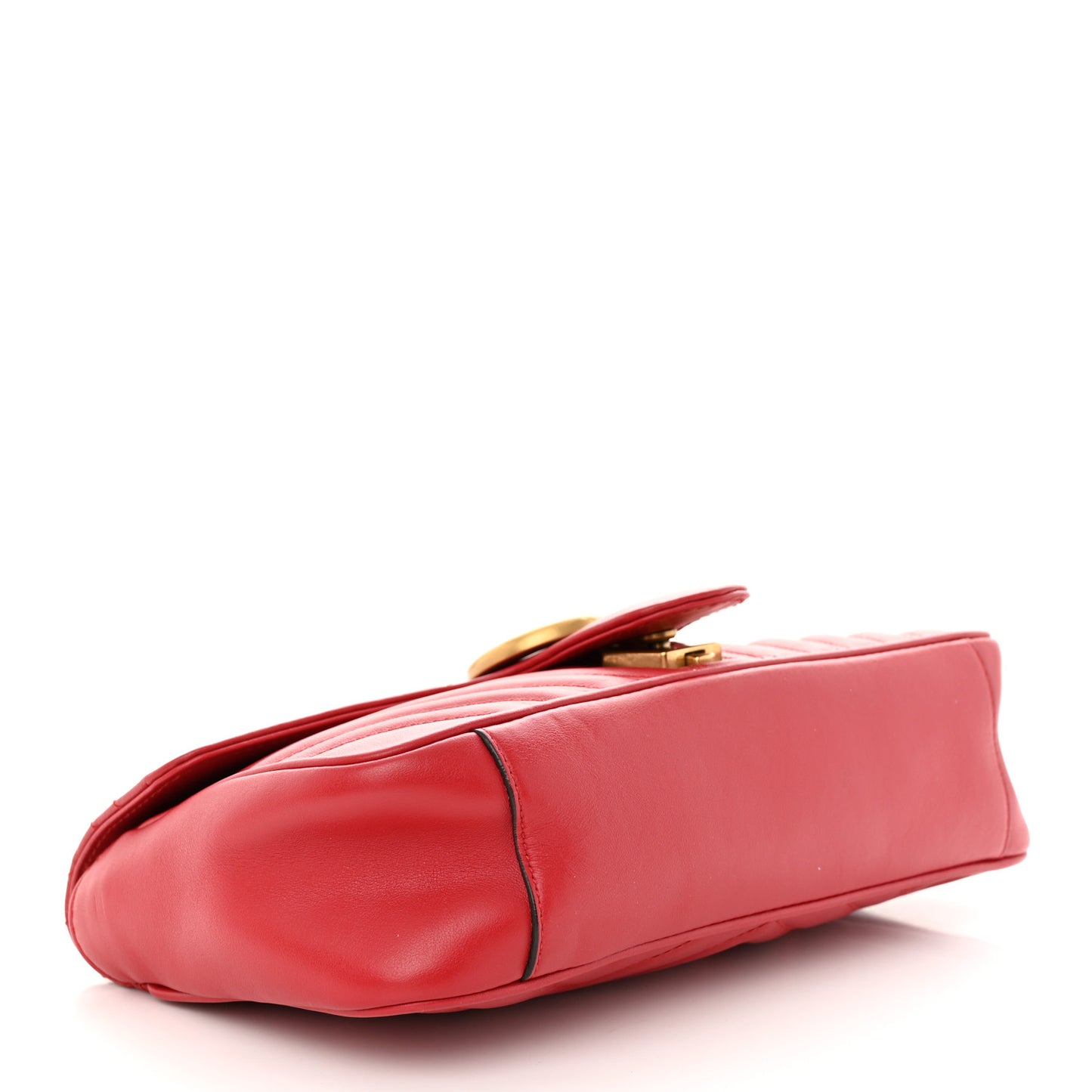 Calfskin Matelasse Small GG Marmont Shoulder Bag Hibiscus Red