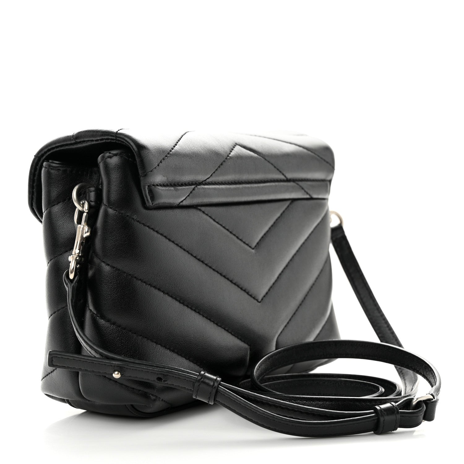 Saint Laurent Calfskin Y Quilted Monogram Toy Loulou Crossbody Bag Black 3 of 9