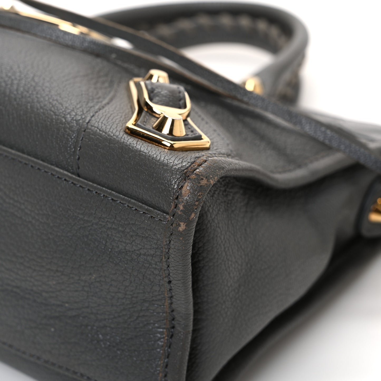 Chevre Gold Metallic Edge Hardware S City Gris Acier