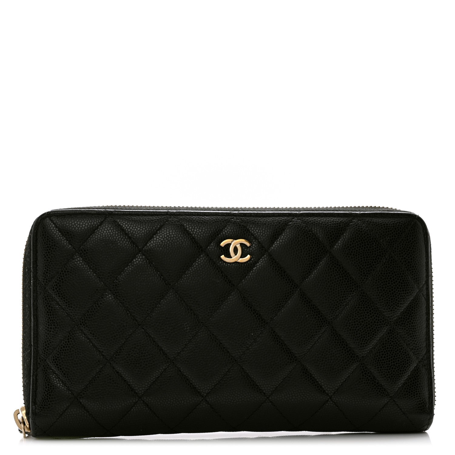 Chanel Caviar Quilted Large Zip Around Organizer Wallet Black 1 of 11