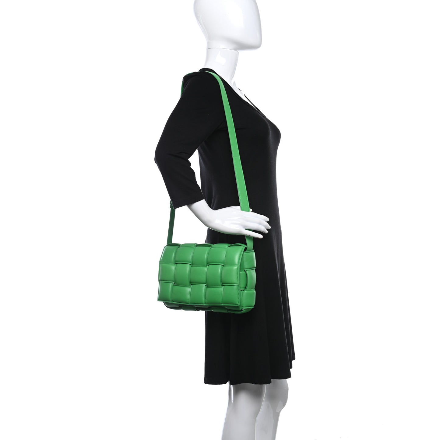Nappa Maxi Intreccio Padded Cassette Crossbody Bag Parakeet