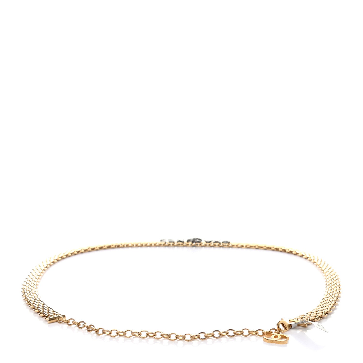 Chanel Crystal Logo Chain Belt 85 Gold 2 of 4
