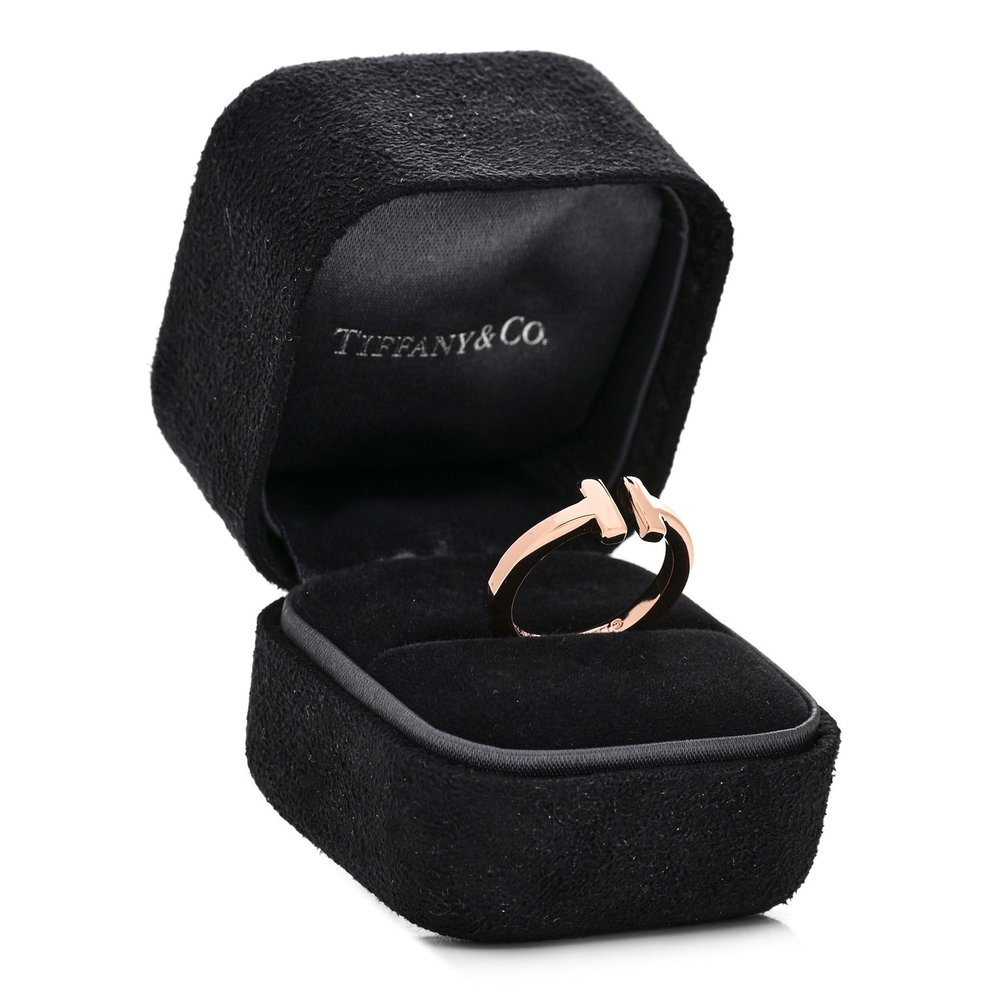 18K Rose Gold T Square Ring 54 7
