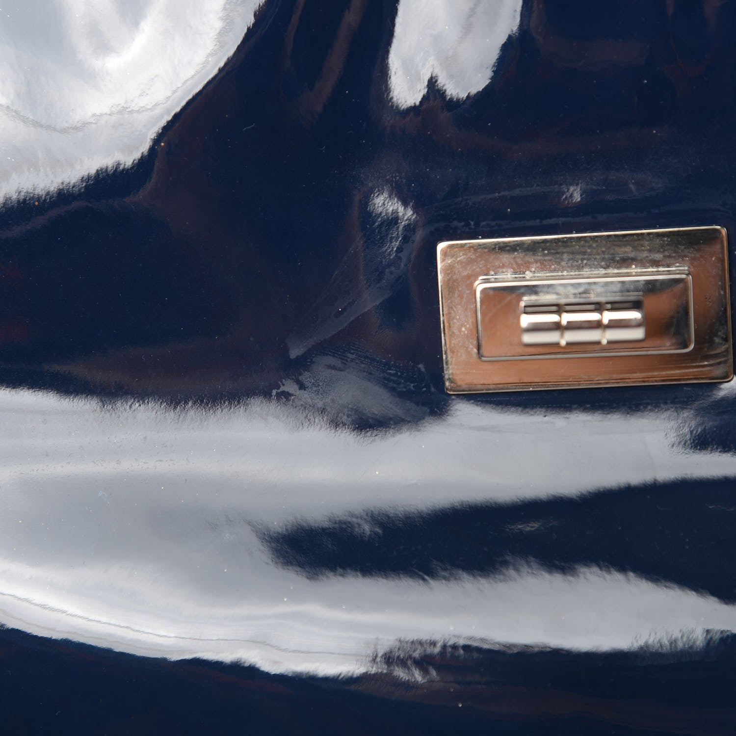 Chanel Patent Calfskin Mademoiselle Lock Bijoux Chain Flap Blue 14 of 16