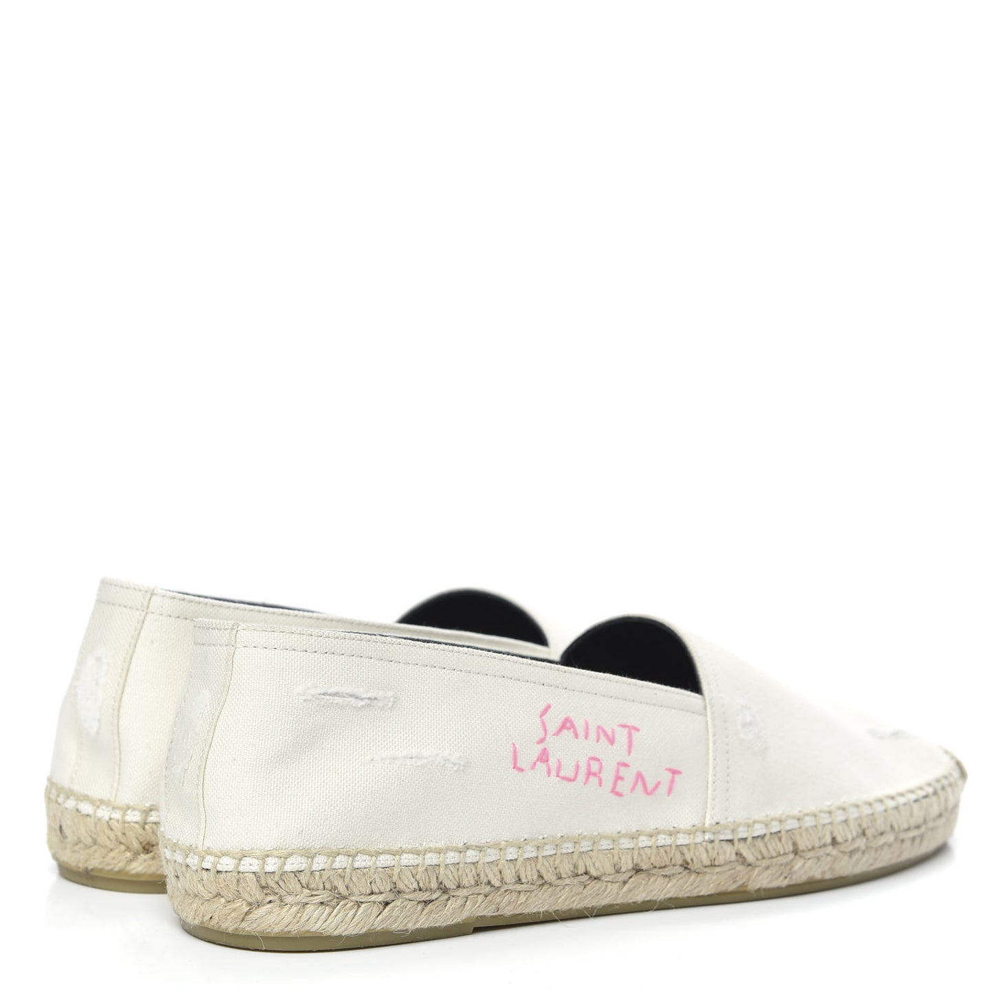 Canvas Elba Logo Embroidered Espadrilles 41.5 Panna