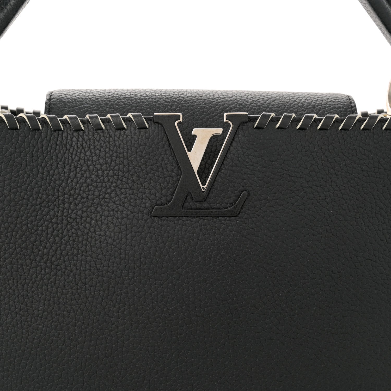 Louis Vuitton Taurillon Braided Capucines MM Black 7 of 12