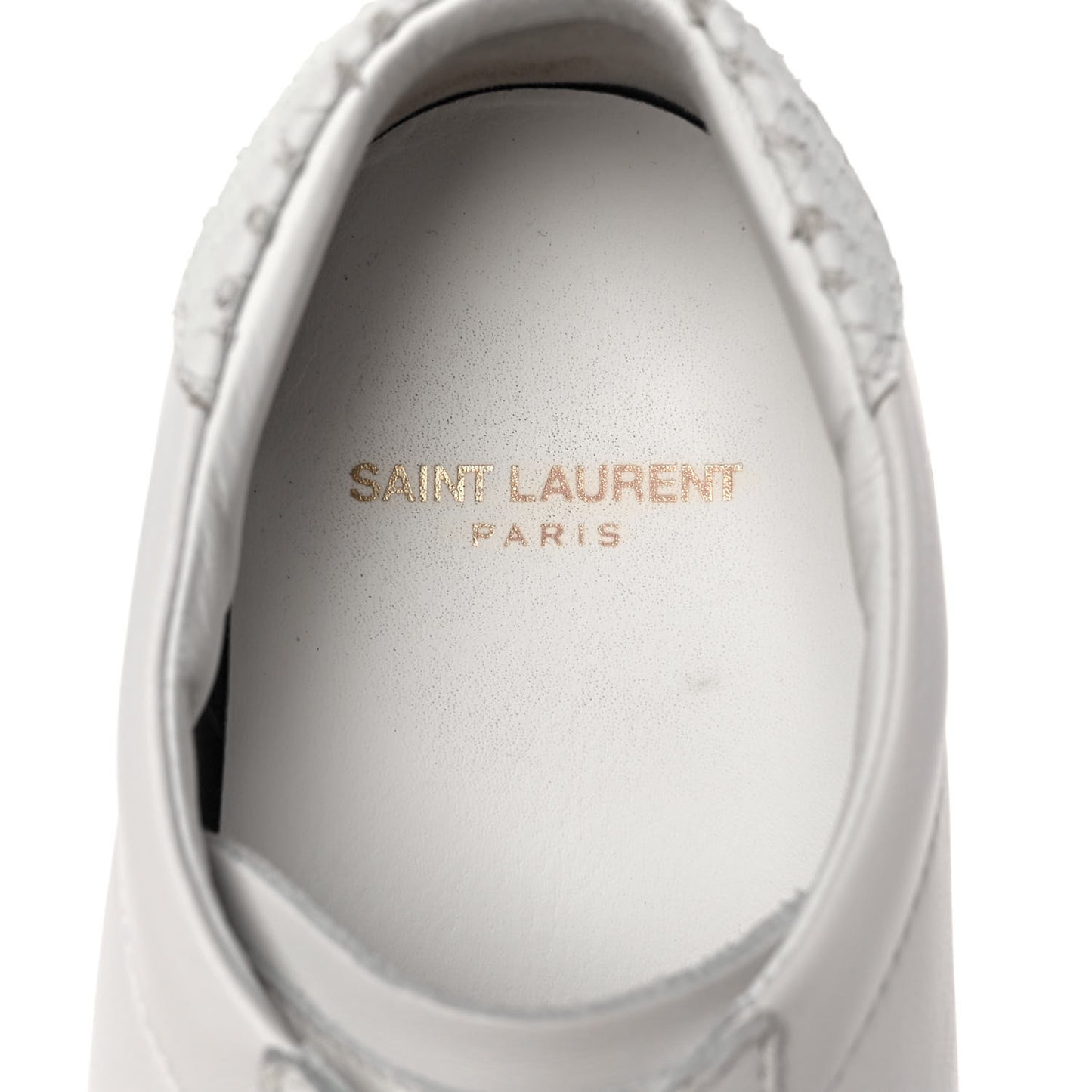 Calfskin Nubuck Python Embossed Embroidered Womens Court Classic Sneakers 39 Optic White