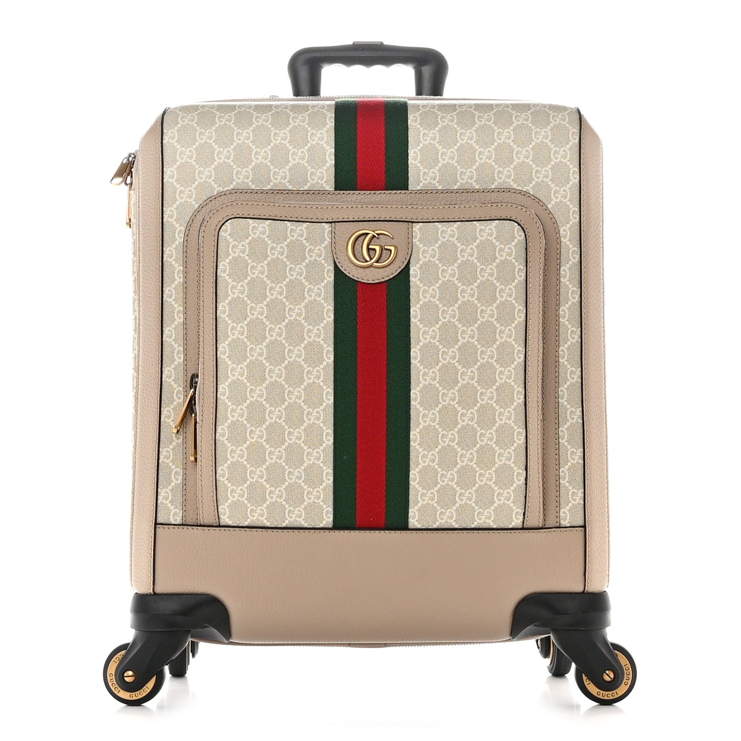 GG Supreme Monogram Textured Dollar Calfskin Web Small Savoy Cabin Trolley Beige Mystic White Oatmeal
