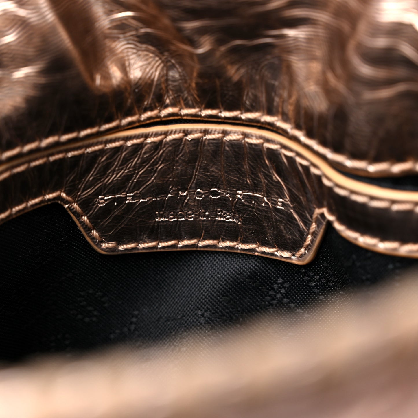 Metallic Eco Alter Quilted Mini Falabella Tote Copper