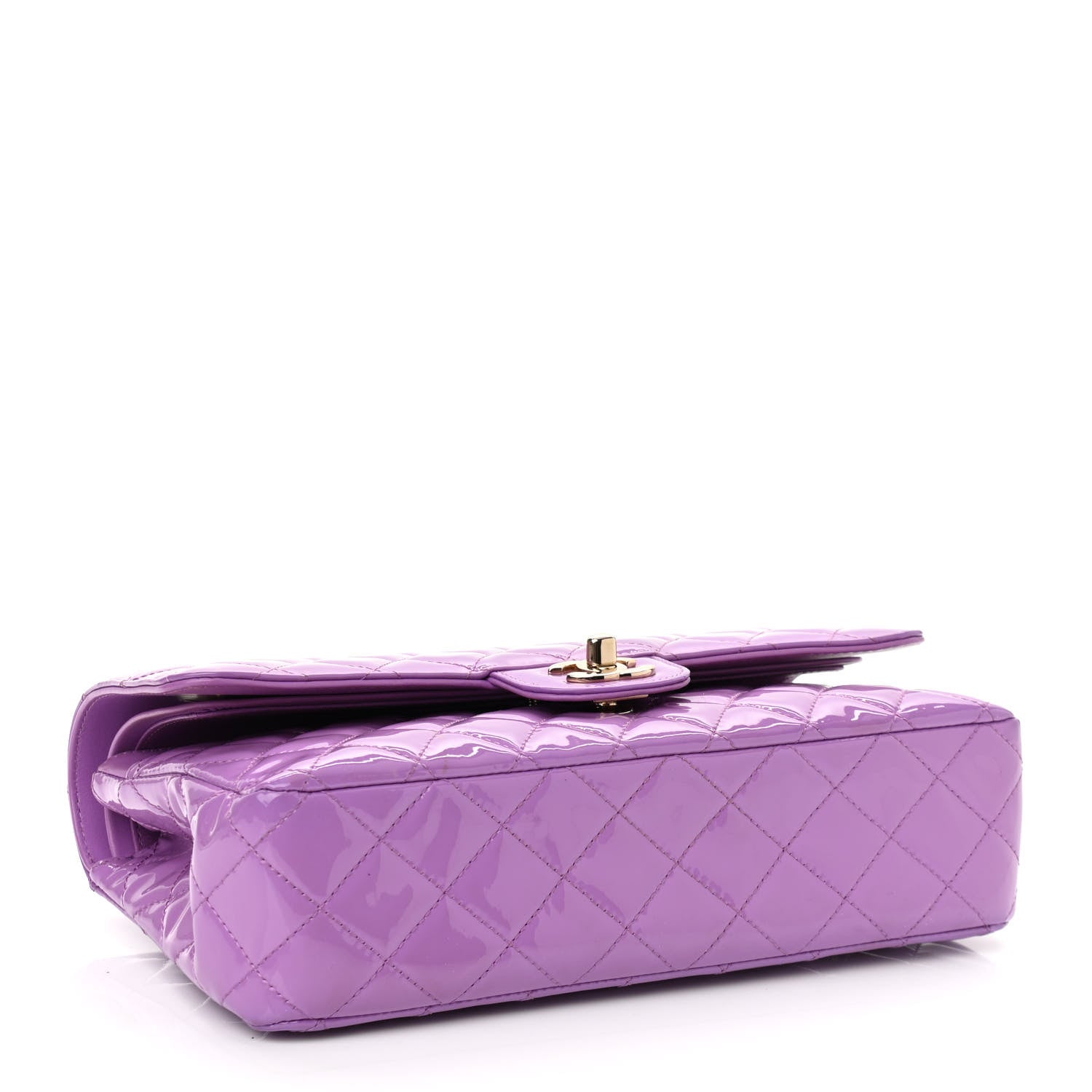 Chanel Patent Quilted Medium Double Flap Light Purple 4 of 11
