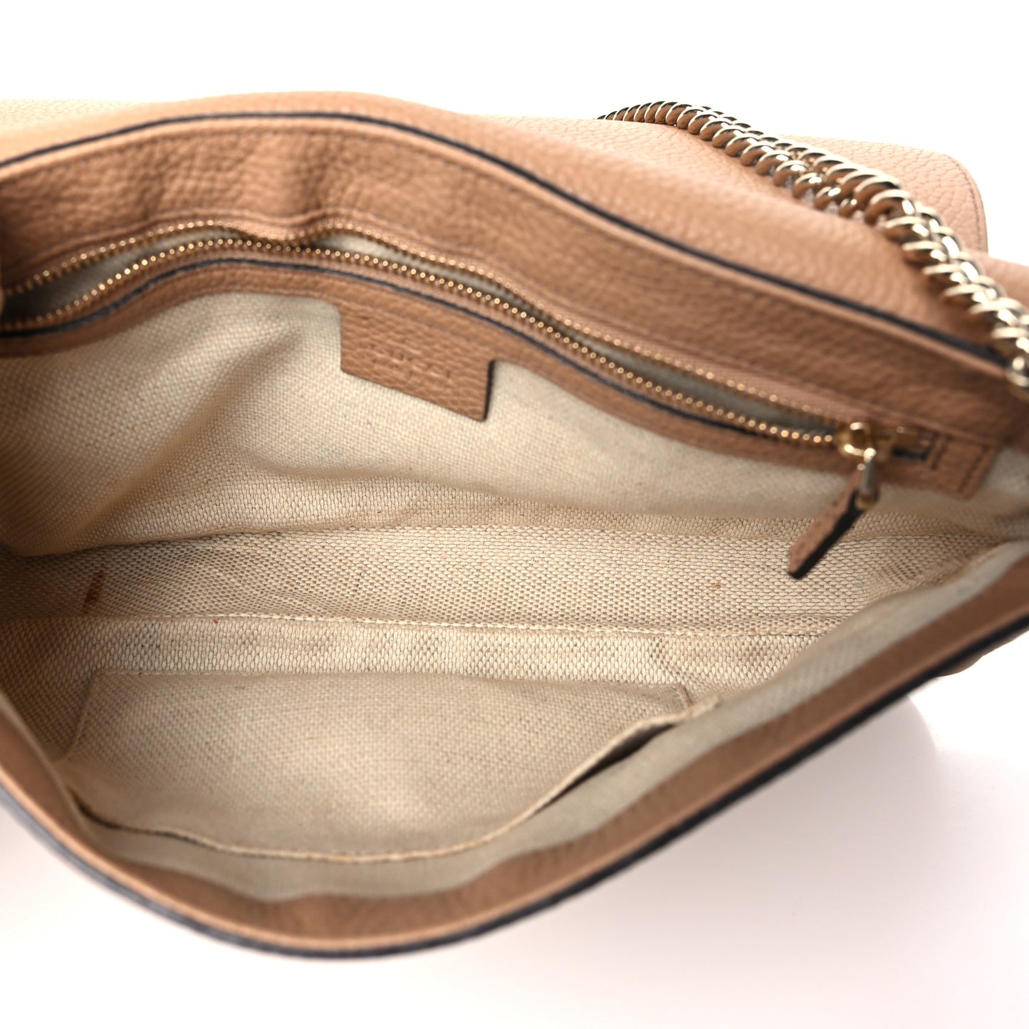 Pebbled Calfskin Medium Soho Flap Crossbody Camelia
