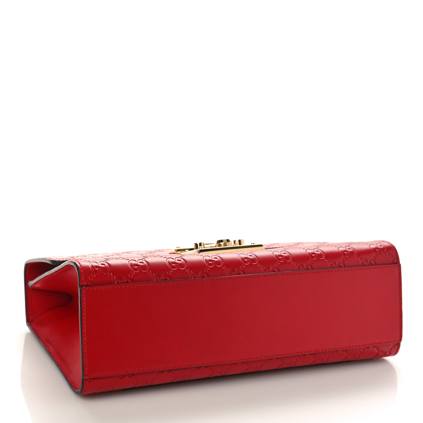 Guccissima Medium Padlock Shoulder Bag Hibiscus Red