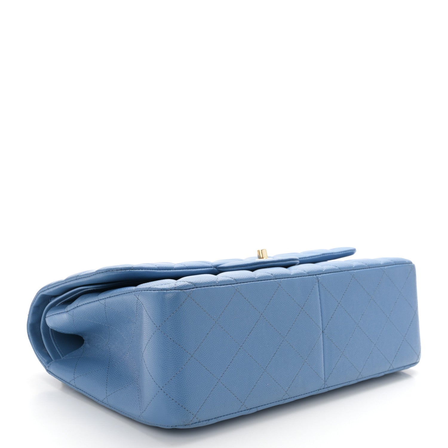 Chanel Caviar Quilted Jumbo Double Flap Blue 4 of 11