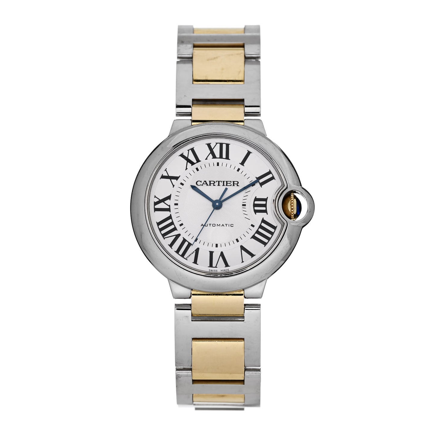 Stainless Steel 18K Yellow Gold 36mm Ballon Bleu De Cartier Automatic Watch