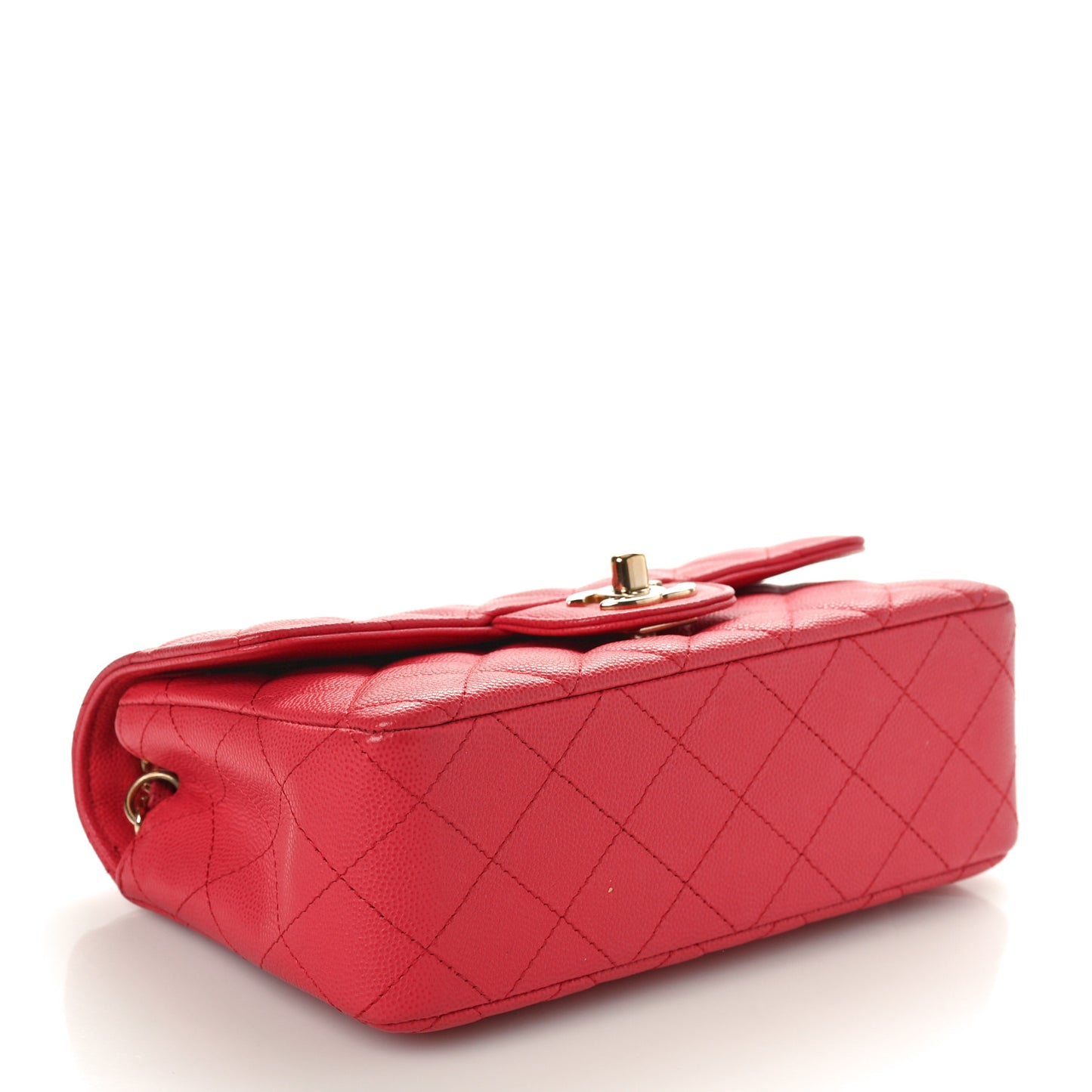 Caviar Quilted Mini Rectangular Flap Dark Pink