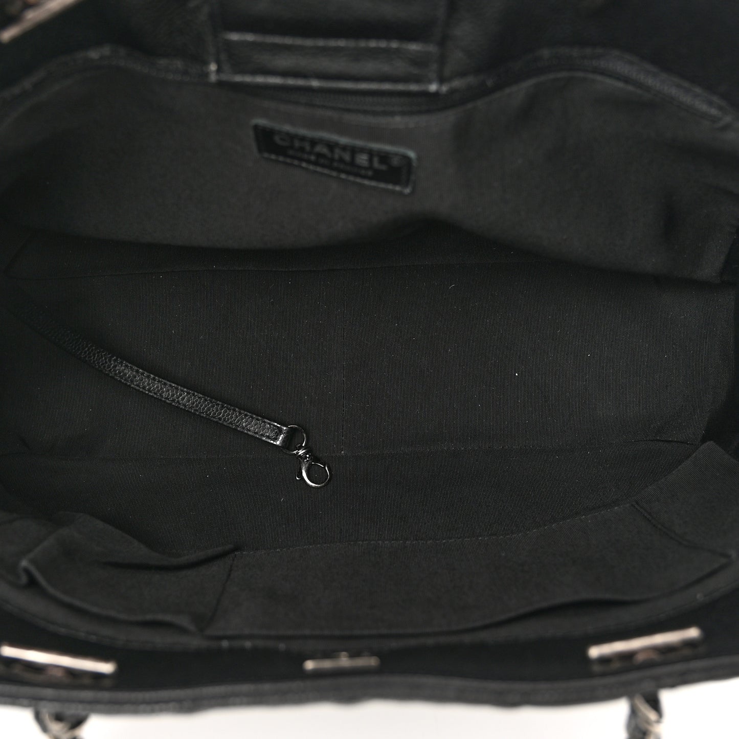 Caviar Quilted Large Shopping Tote Black
