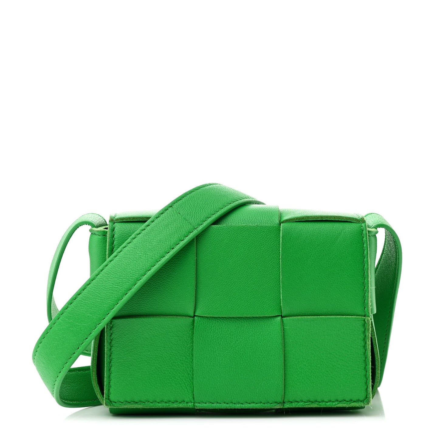 Lambskin Maxi Intreccio Candy Cassette Crossbody Bag Parakeet