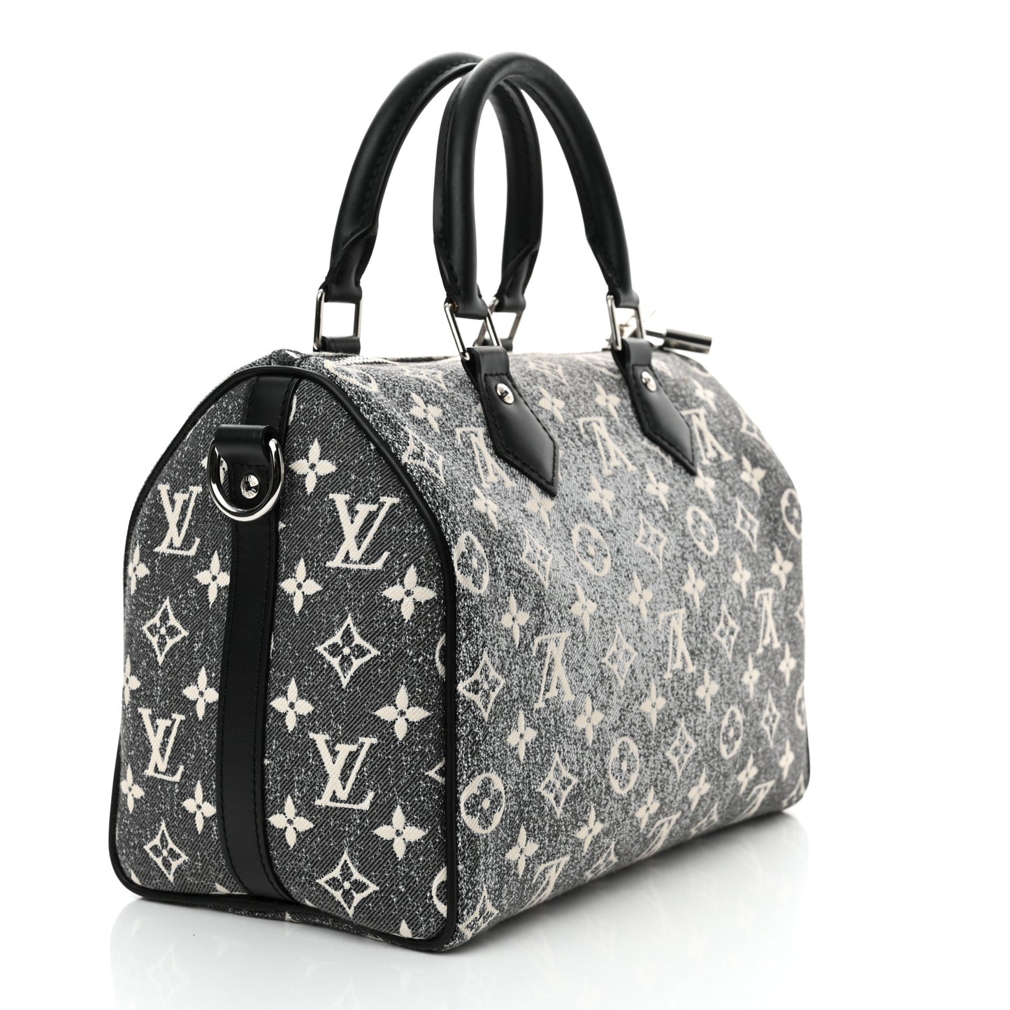 Denim Monogram Jacquard Speedy Bandouliere 25 Black