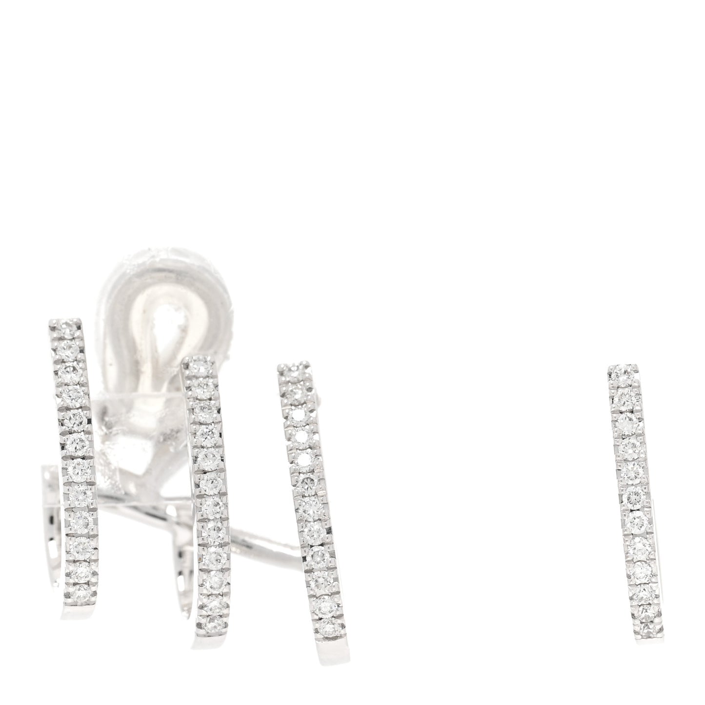 18K White Gold Diamond Muliti-Creoles Gatsby Earrings
