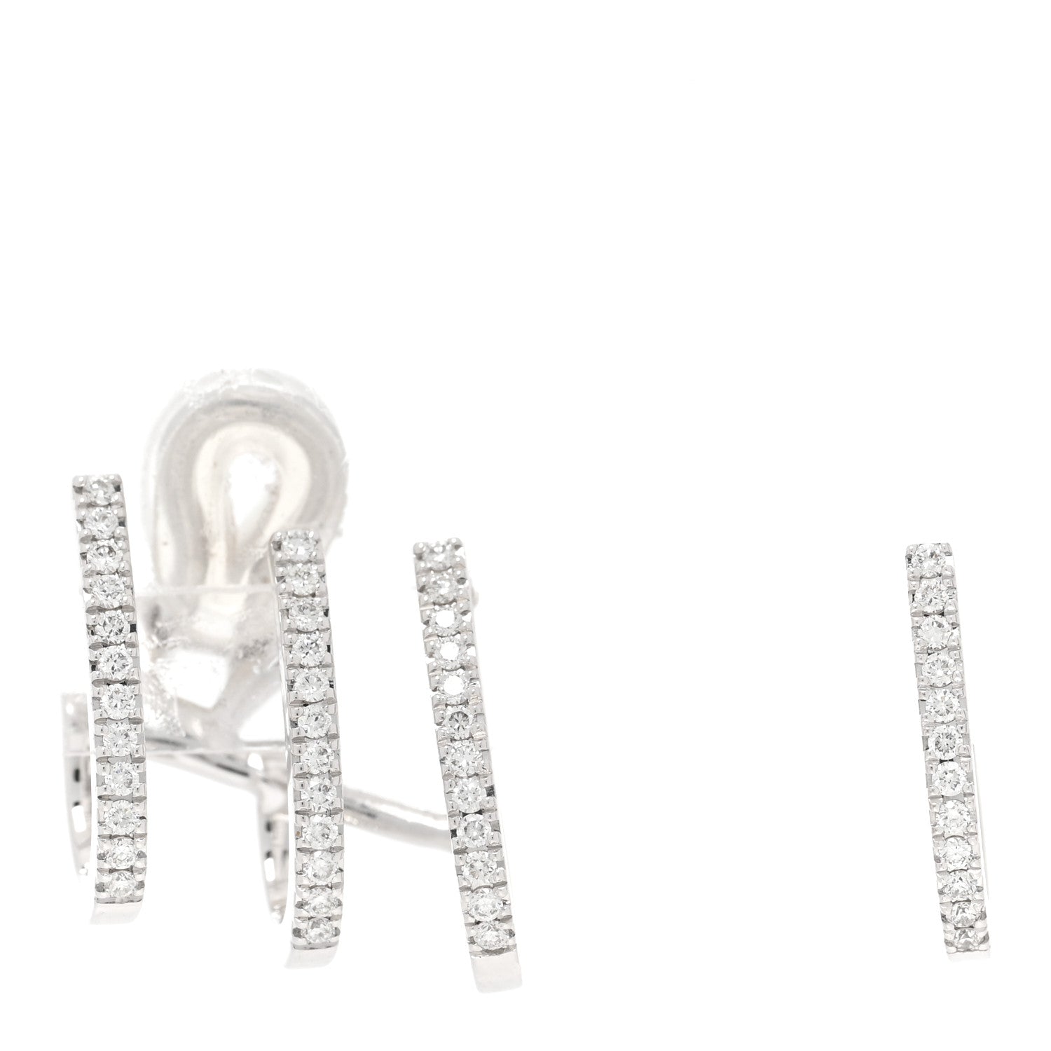 Messika 18K White Gold Diamond Muliti-Creoles Gatsby Earrings 1 of 7