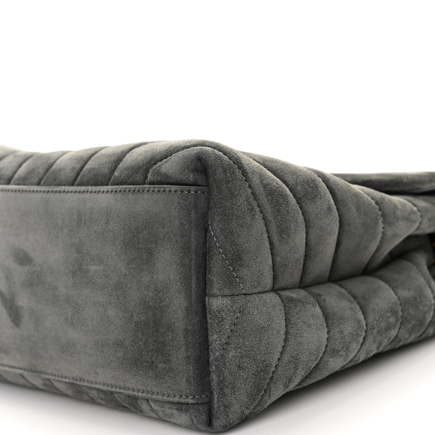 Saint Laurent Suede Y Quilted Monogram Medium Loulou Chain Satchel Storm 9 of 10