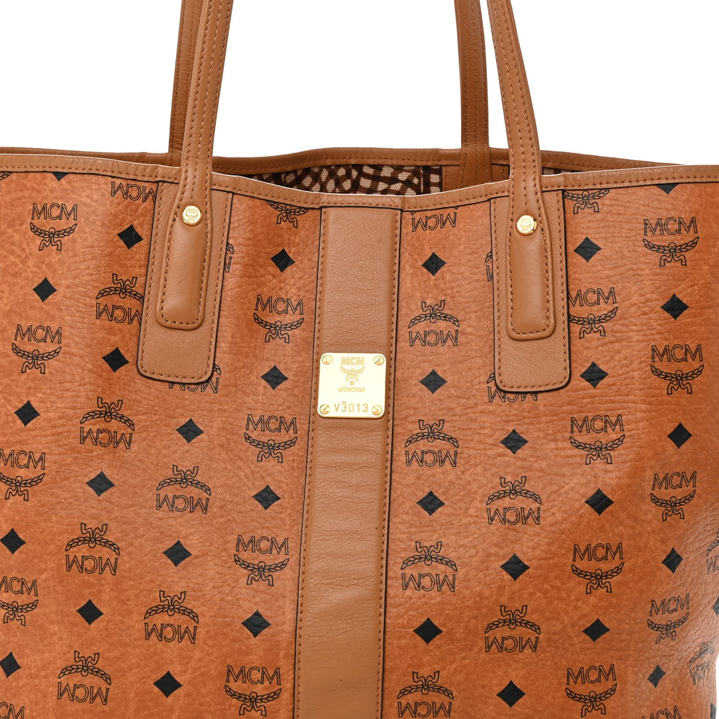 Visetos Medium Liz Reversible Shopper Tote Cognac