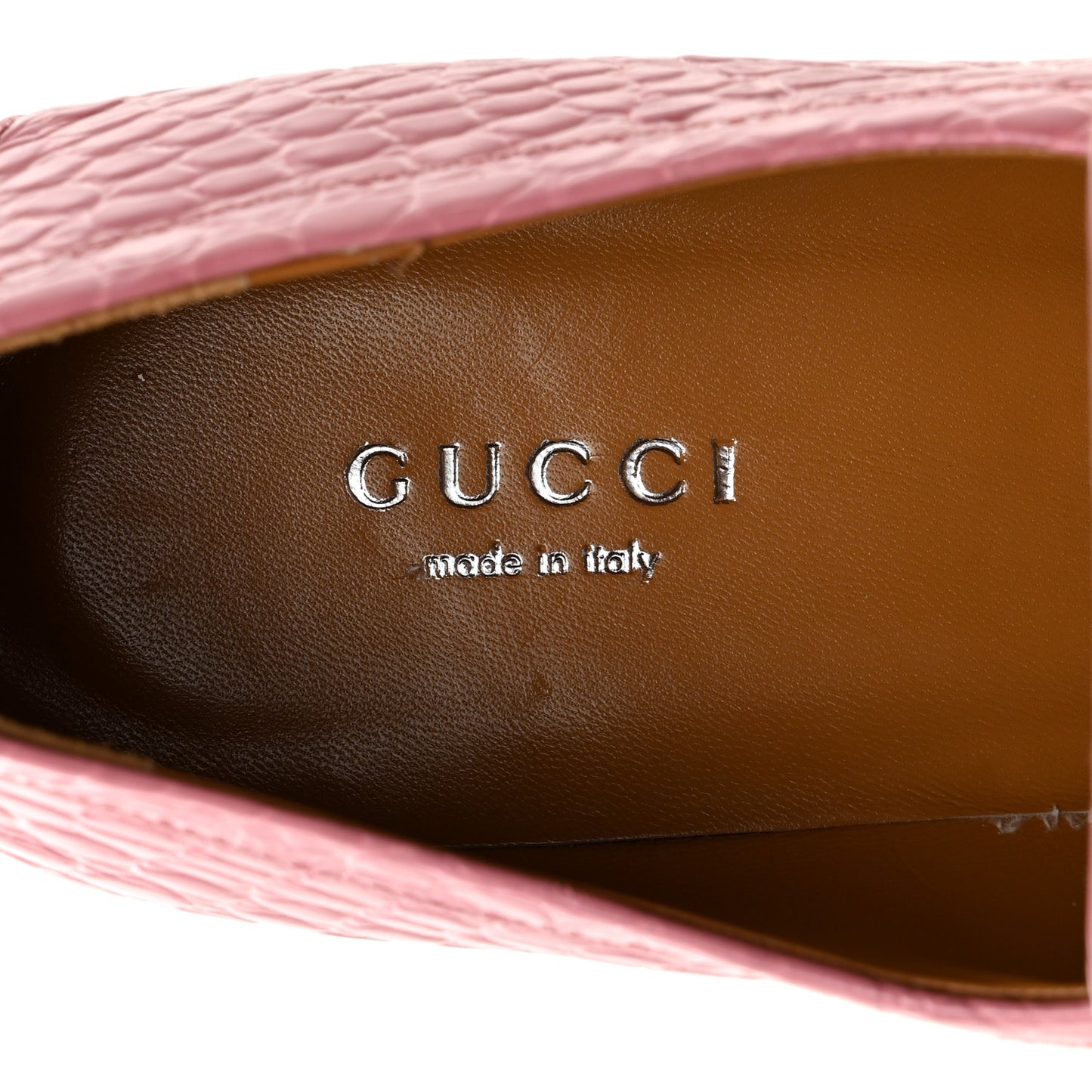 Croco Calf Lux Granada Kid Horsebit Platform Loafers 40 Butterfly Pink