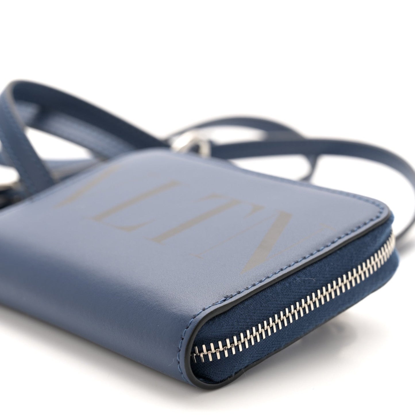 Calfskin VLTN Print Wallet Crossbody Bag Navy