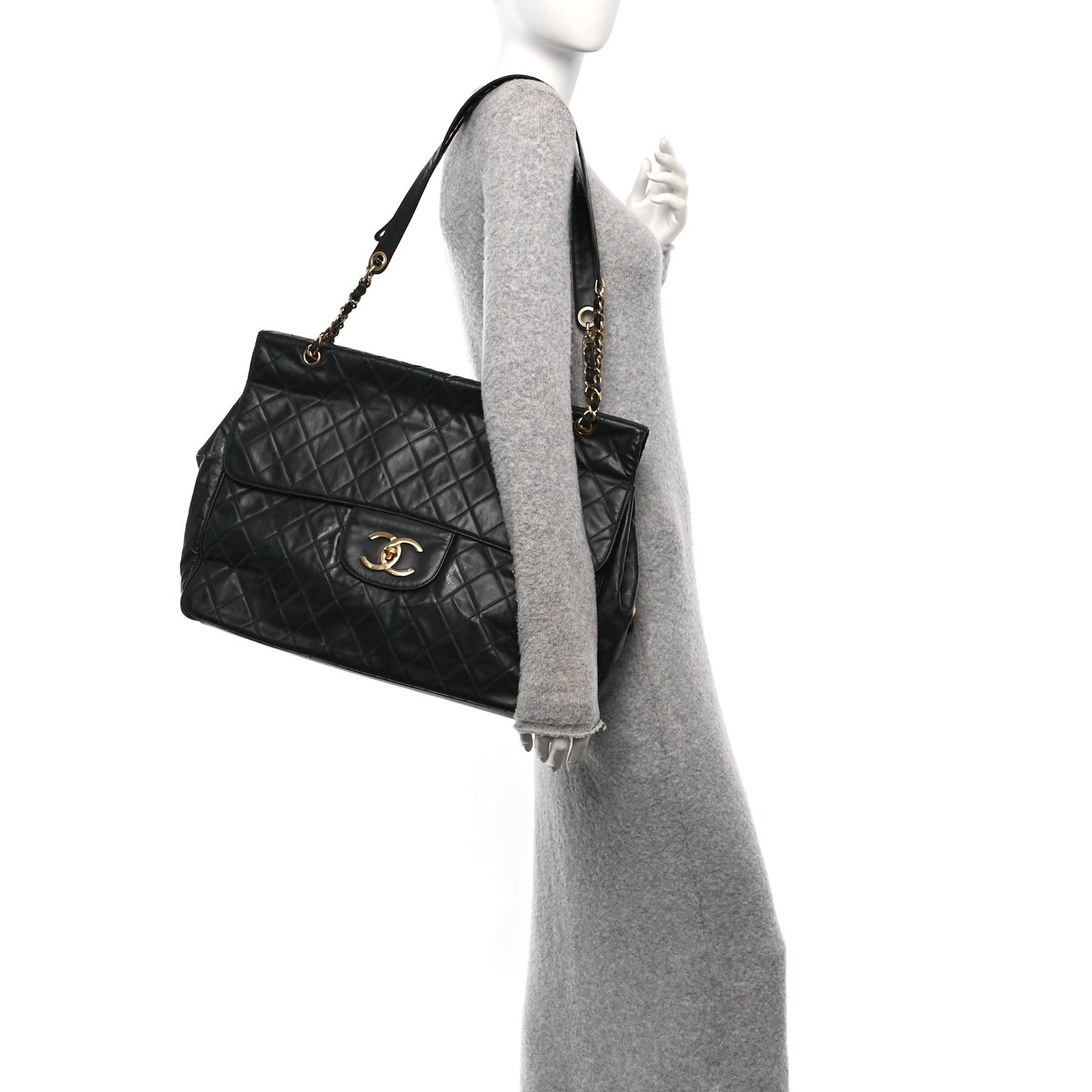 Vinyl XXL Jumbo Maxi Flap Bag