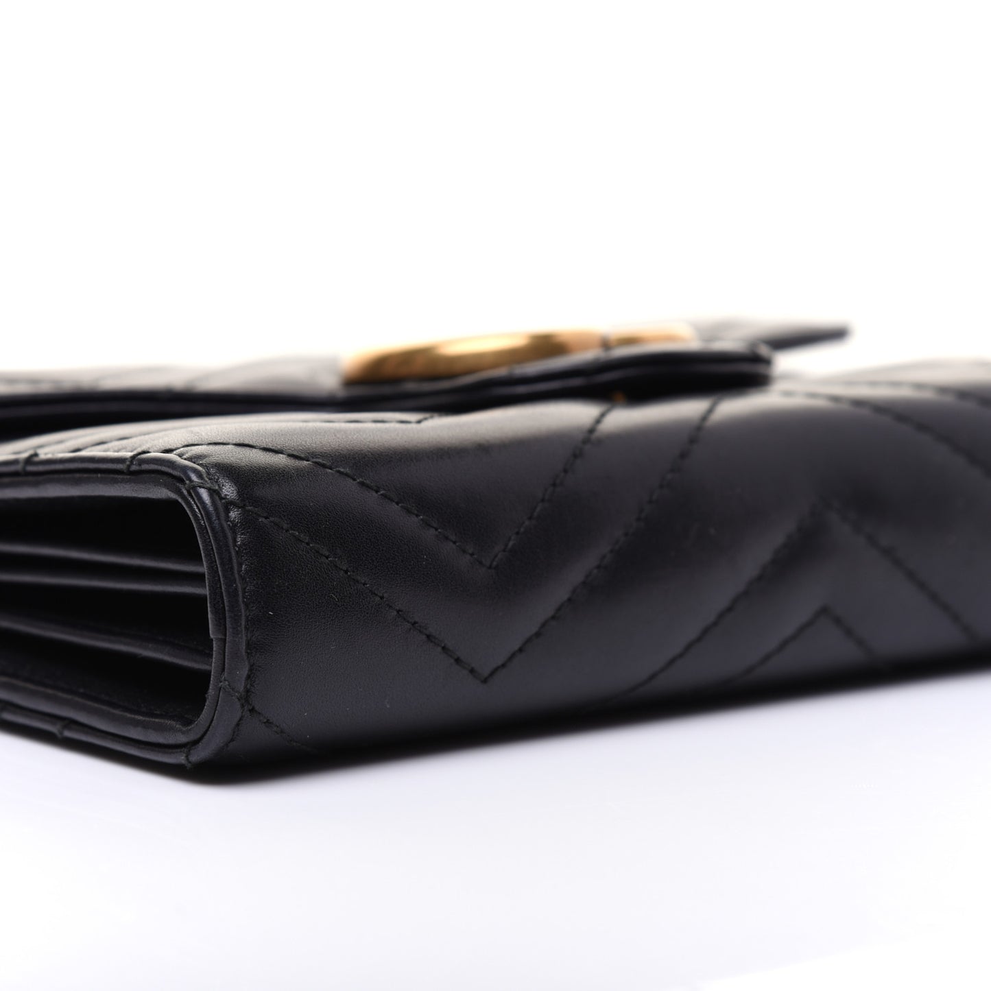 Calfskin Matelasse GG Marmont Chain Wallet Black