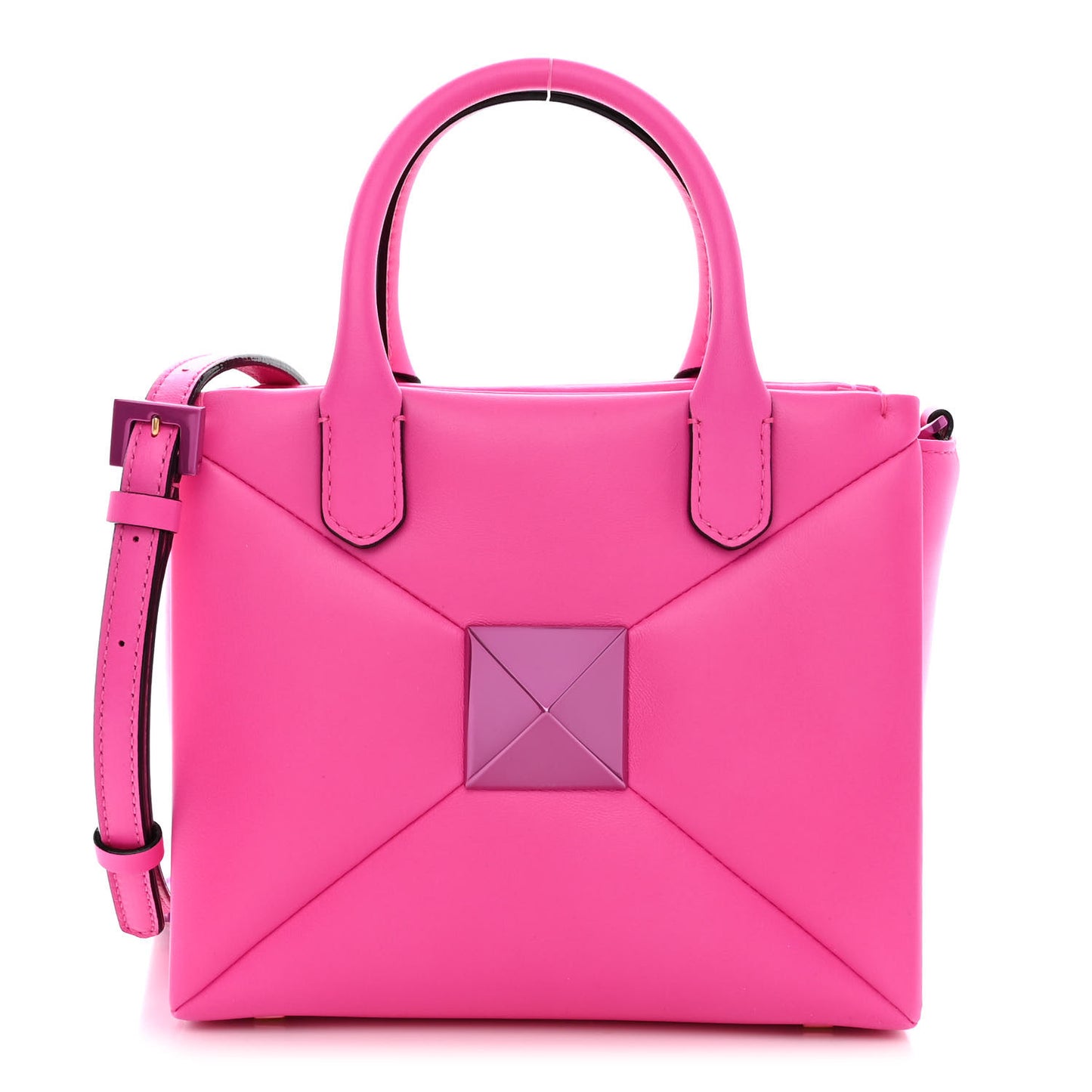 Nappa Tonal Monochrome Small One Stud Handbag Pink PP