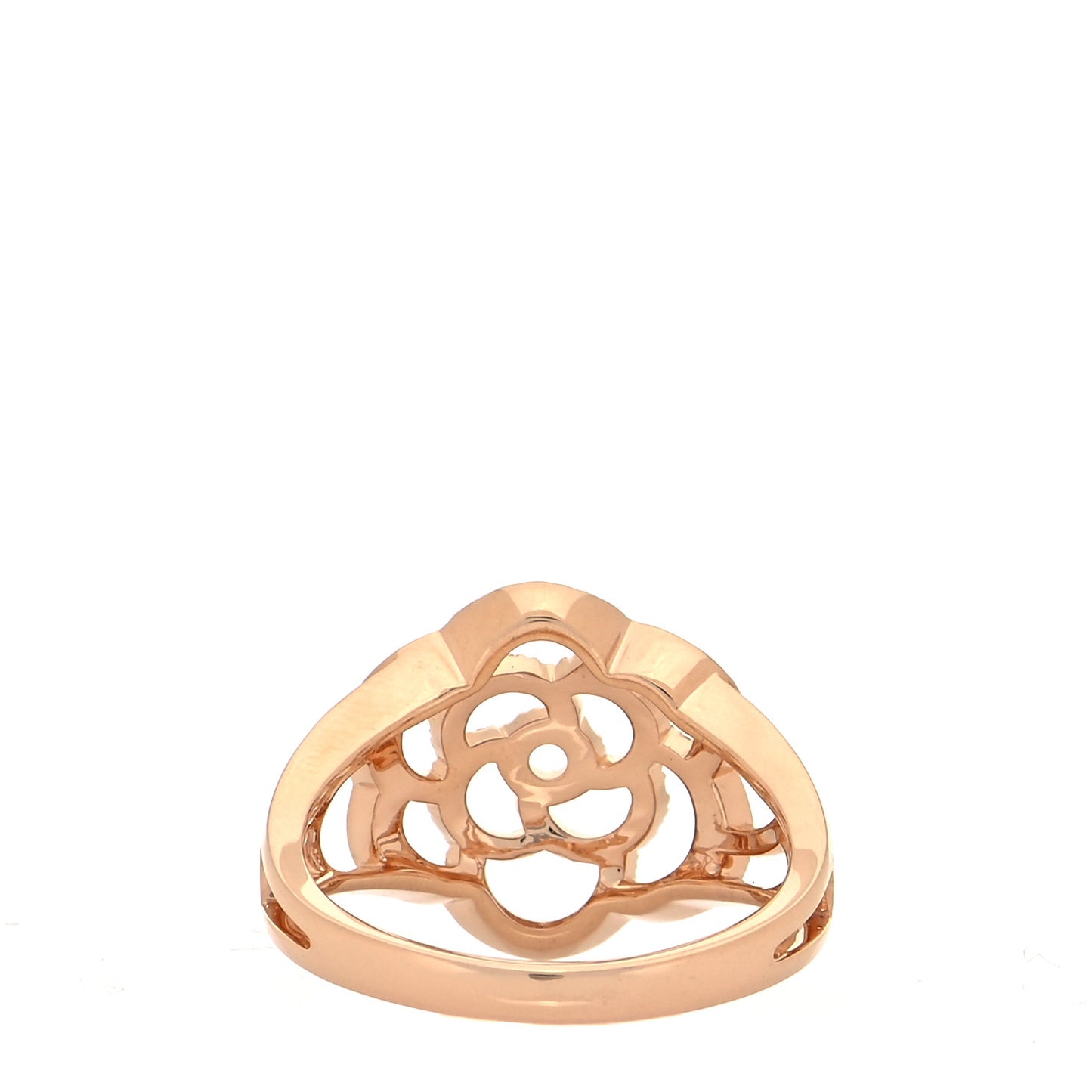 18K Rose Gold Diamond Camellia Ring 58 8.5