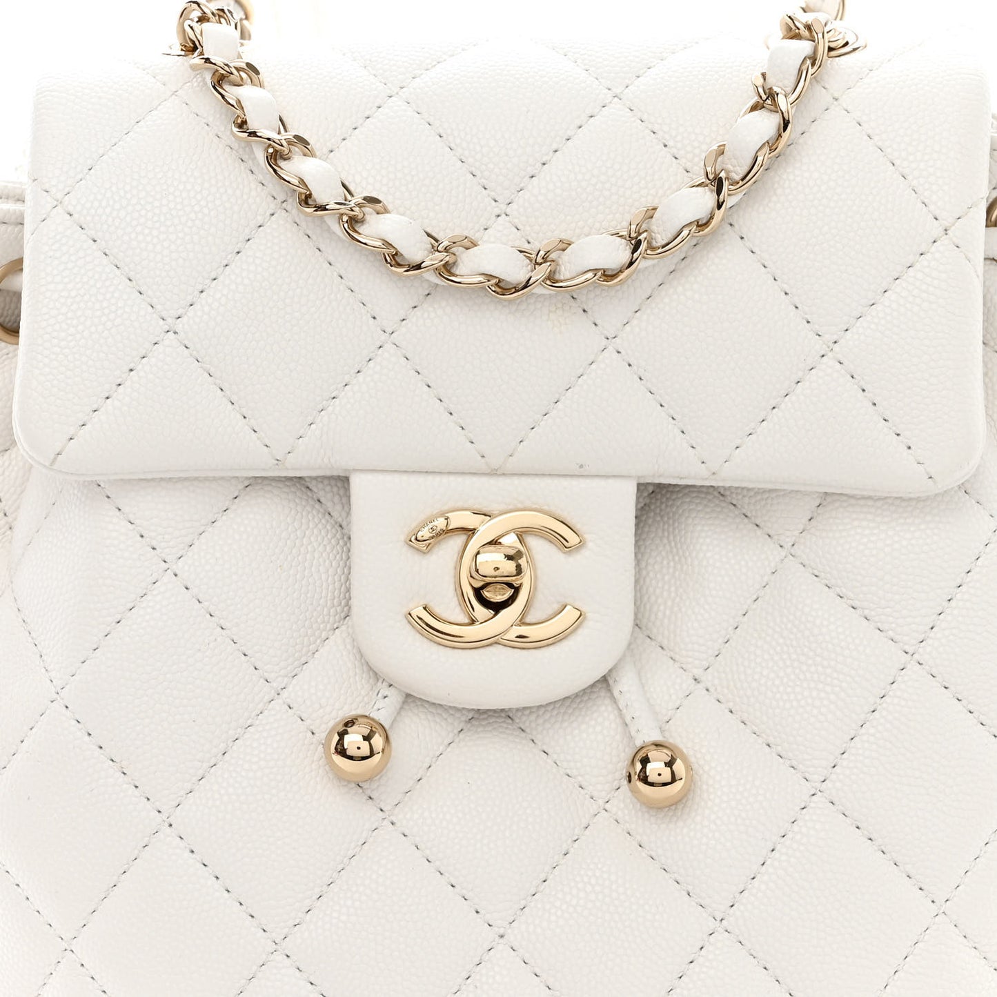 Caviar Quilted Urban Spirit Backpack White